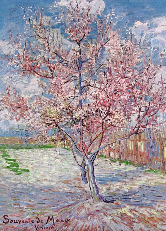 Plakat Souvenir de Mauve - Pink Peach Tree in Blossom, 1888 Kunsttryk, Vincent van Gogh (24 x 30 cm)