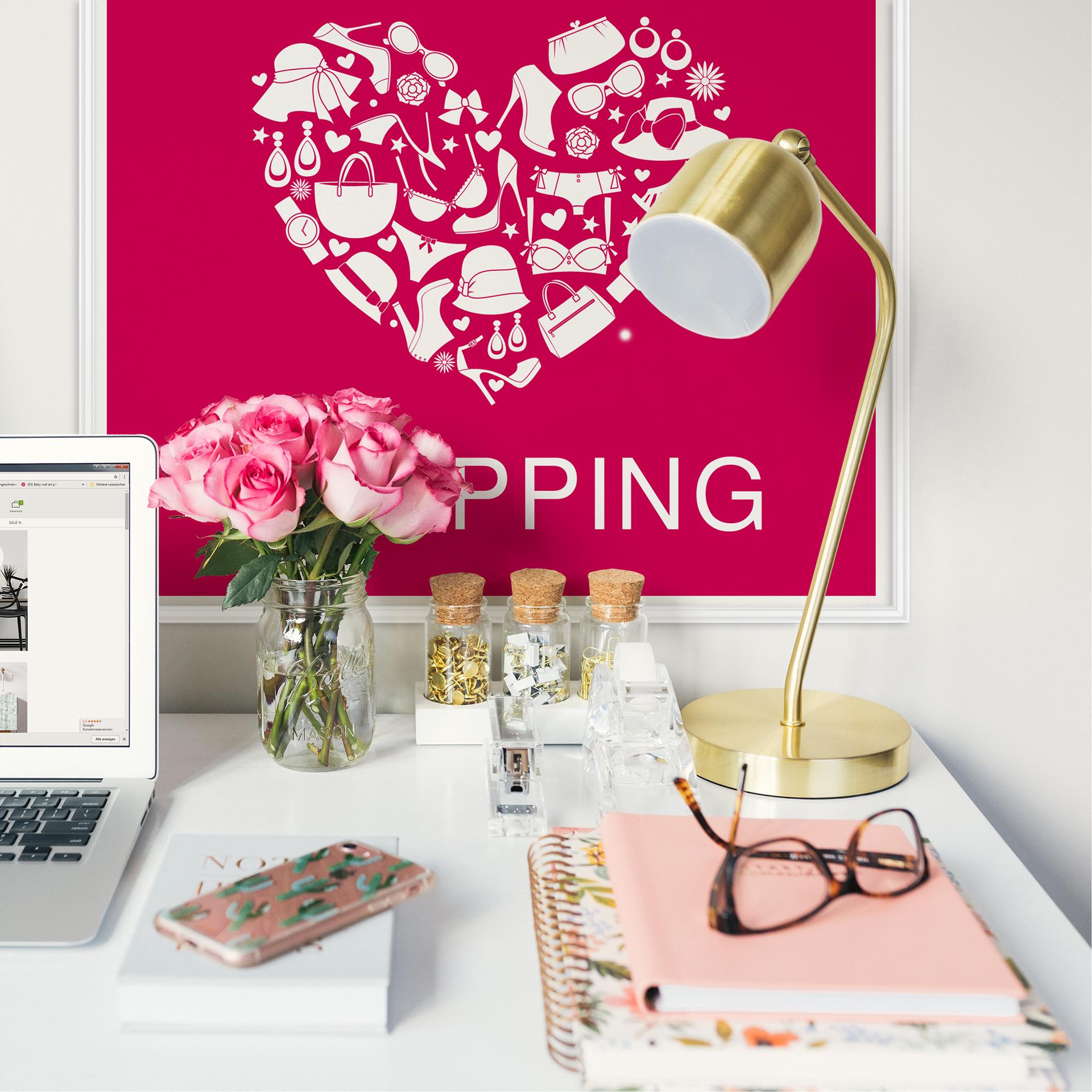 Zelfklevende Poster - I love Shopping