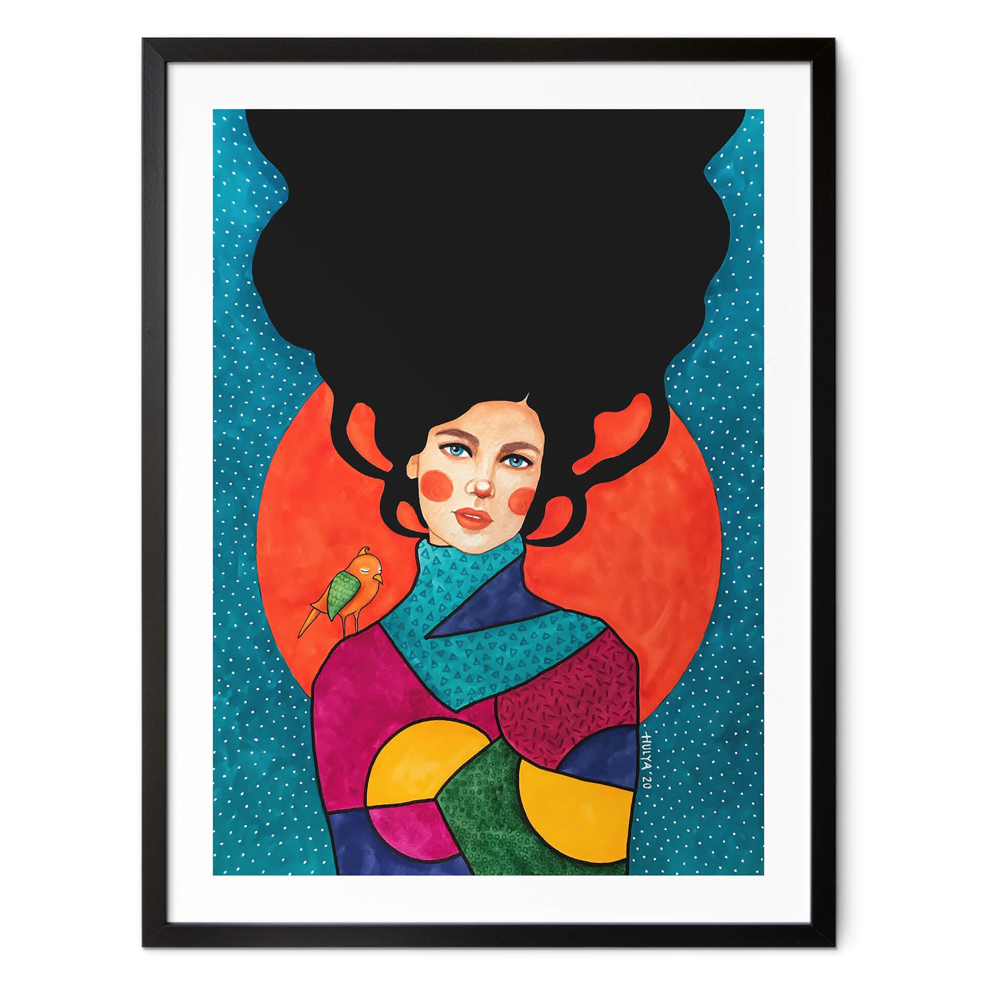 Plakat Woman in front of red moon - Hülya