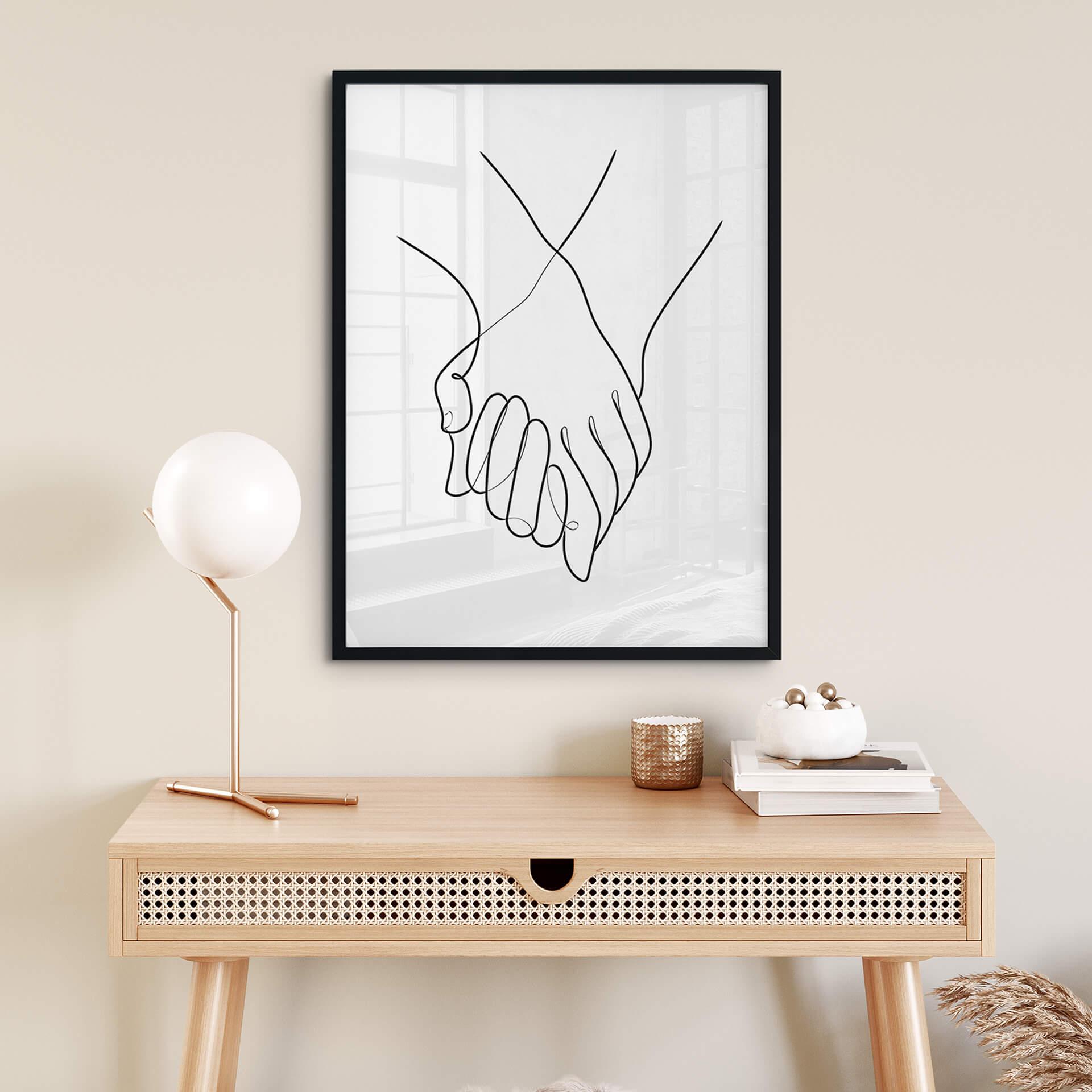 Plakat 1X Studio - Line Art Hand in Hand