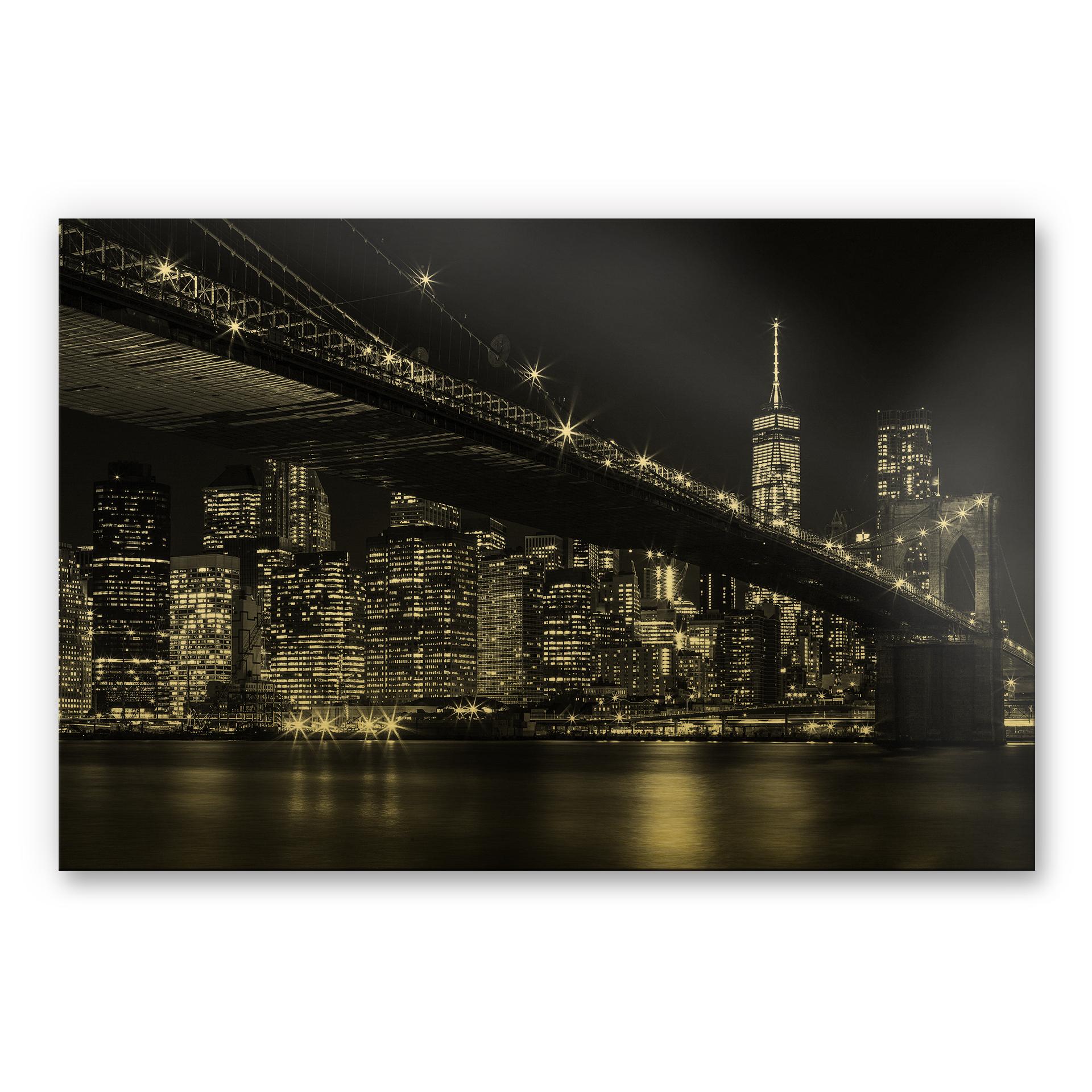 Alu-Dibond Goudeffect - New York at night