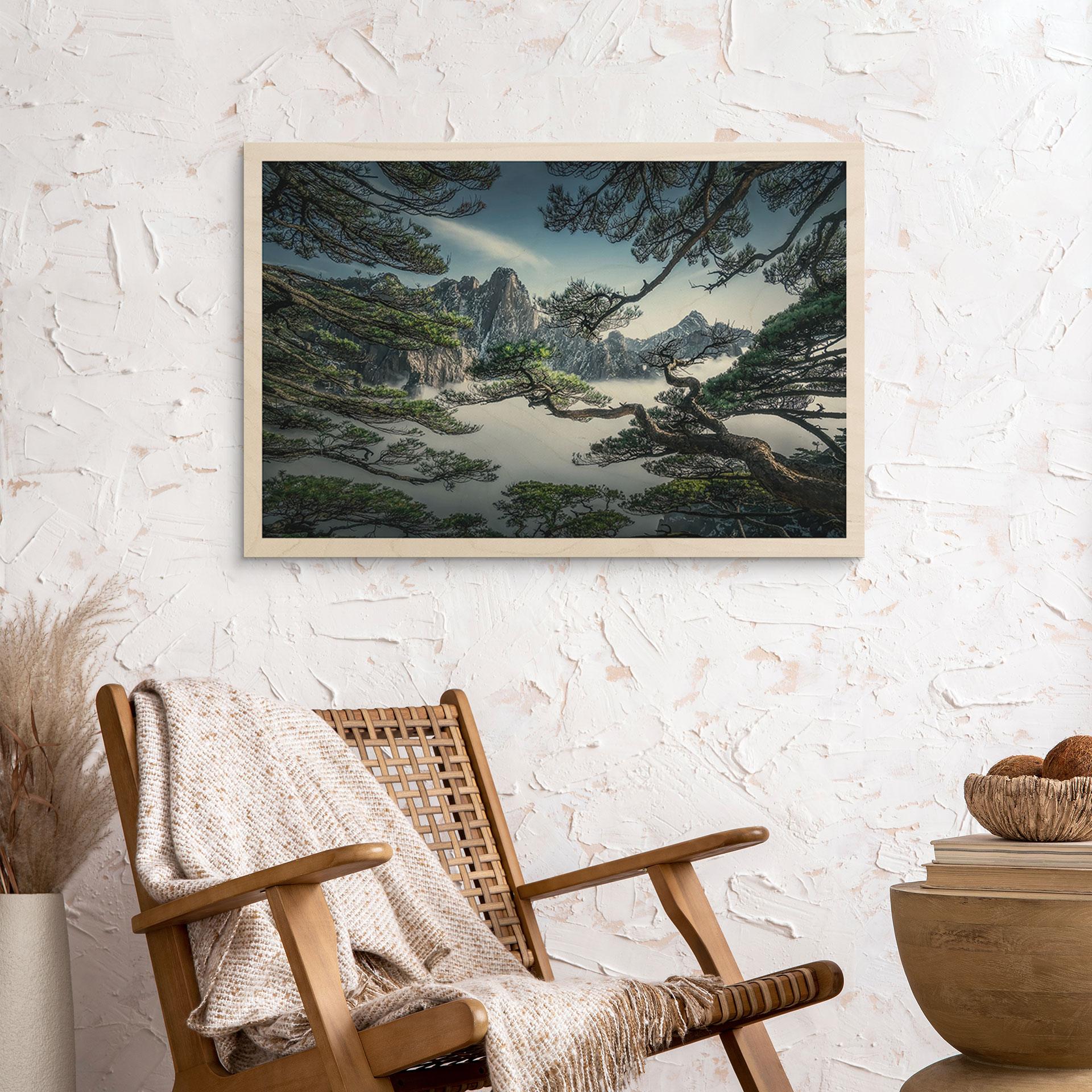 Træbillede af fyrreskov i Huang Shan-bjergene - NingYun Ye
