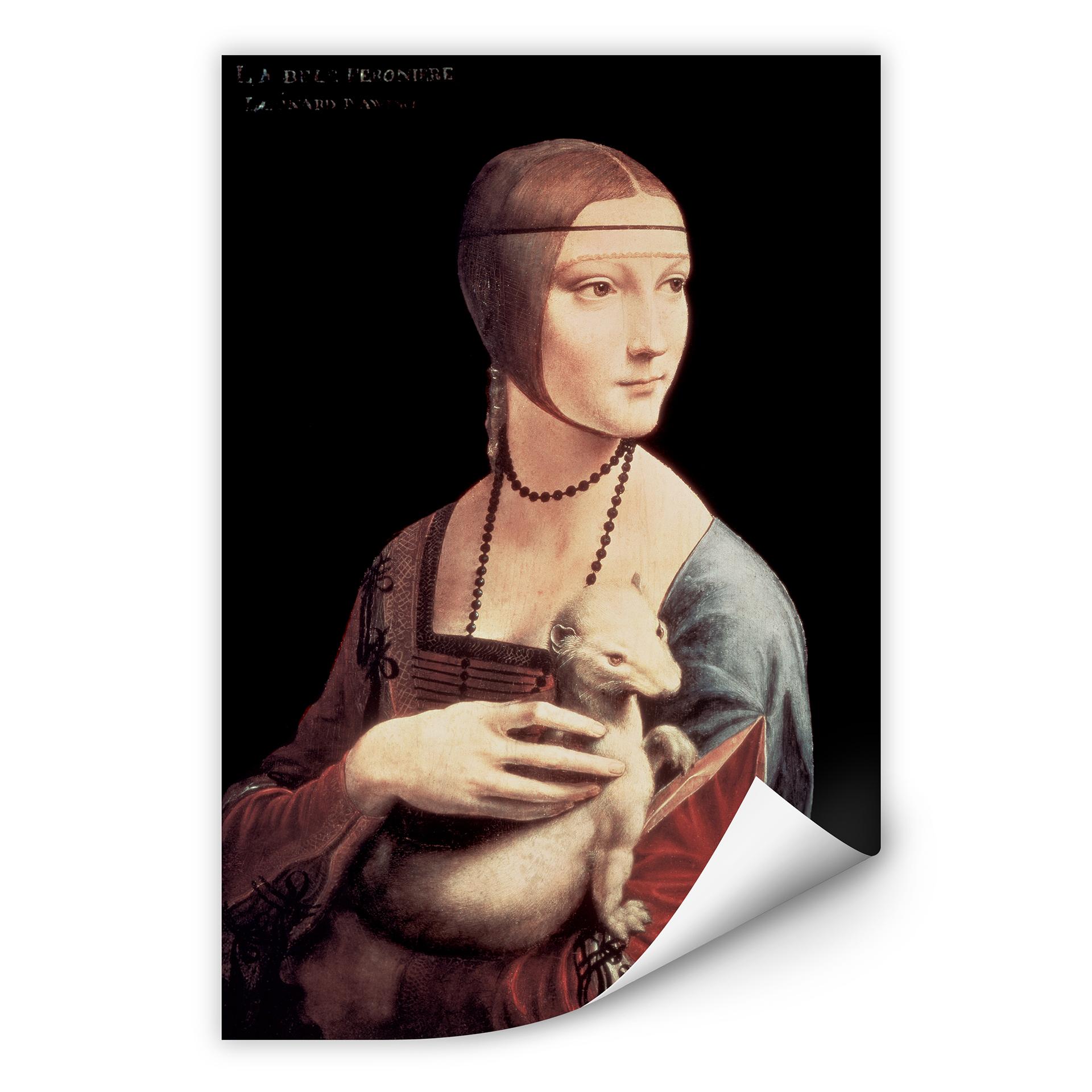 Zelfklevende Poster  Da Vinci - Dame met de Hermelijn