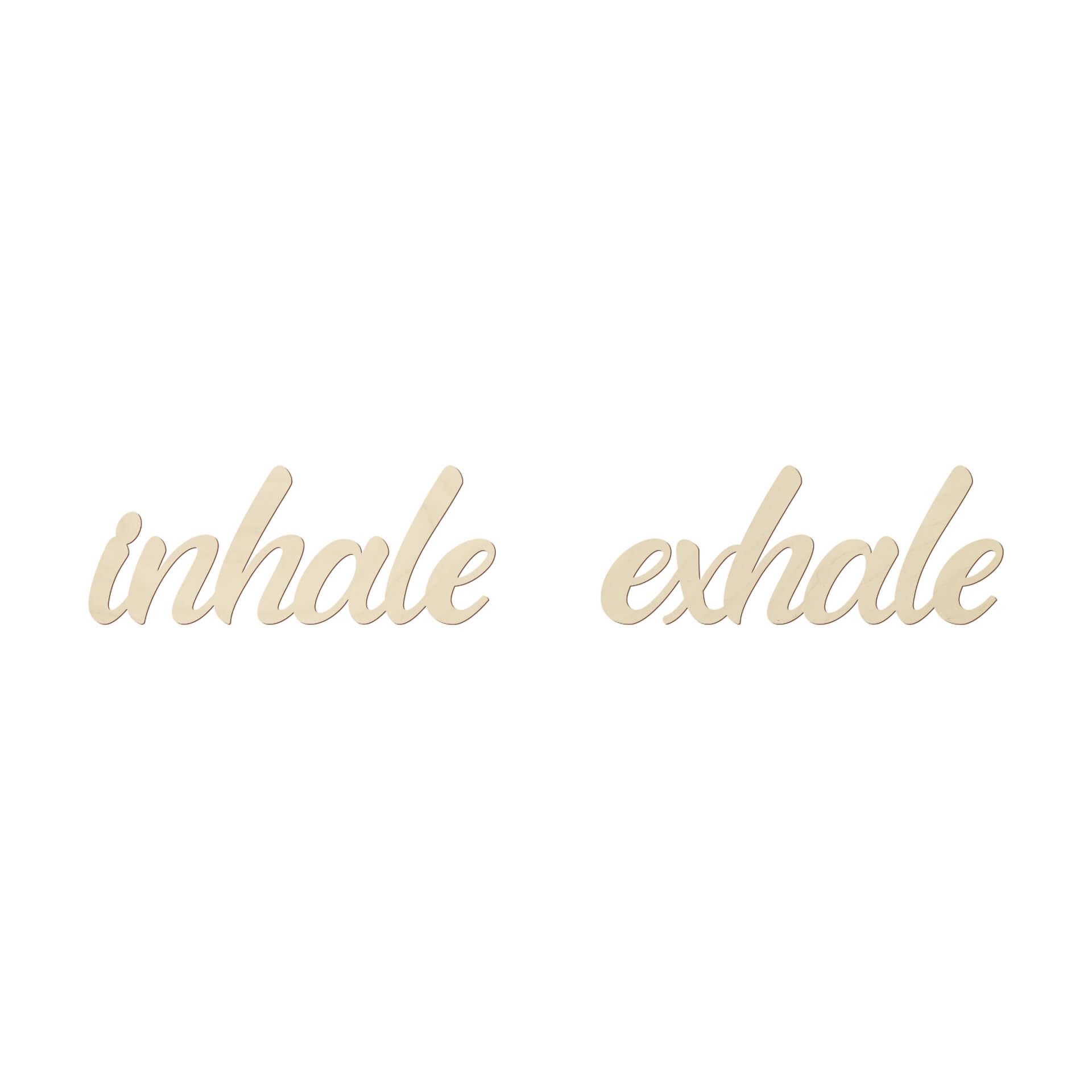 Decoro in legno inhale exhale