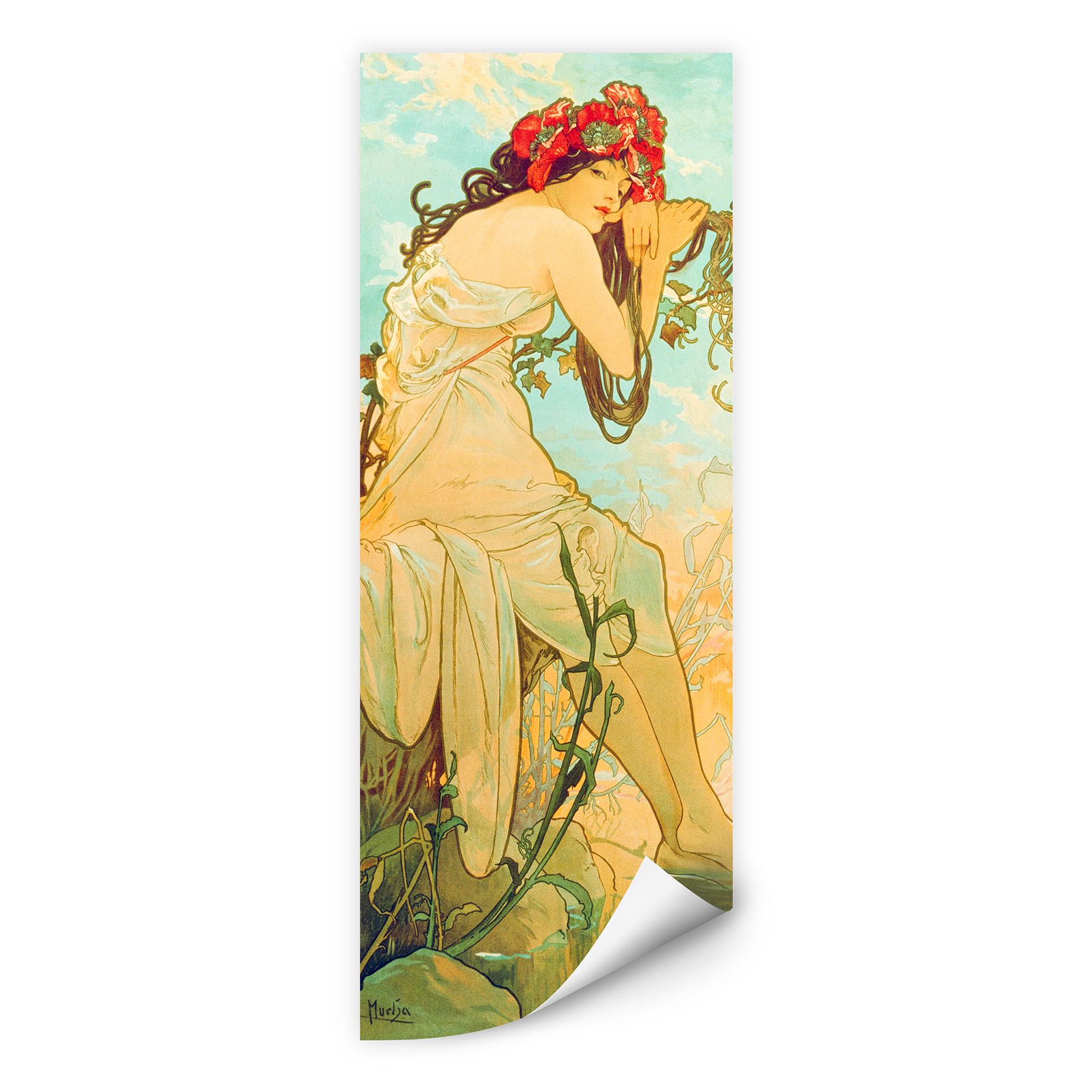 Zelfklevende Poster - Mucha 1896 - Zomer