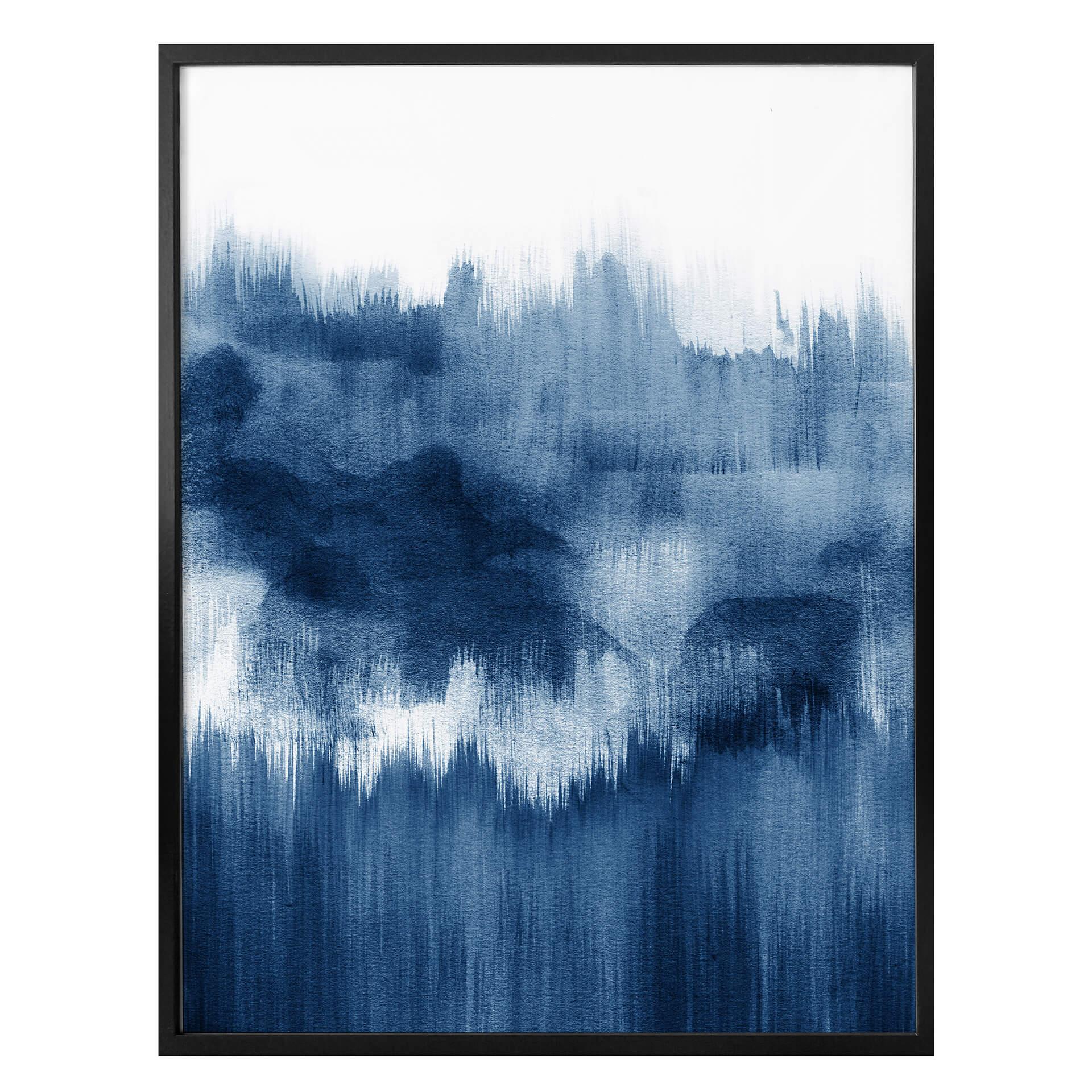 Poster Nouveauprints - Akvarell Penseldrag (blå)
