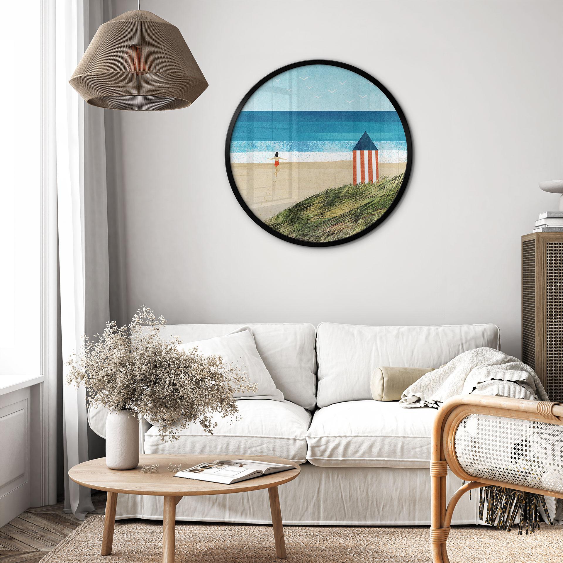 Plakat ferie ved havet med klitudsigt - Rivers - Round