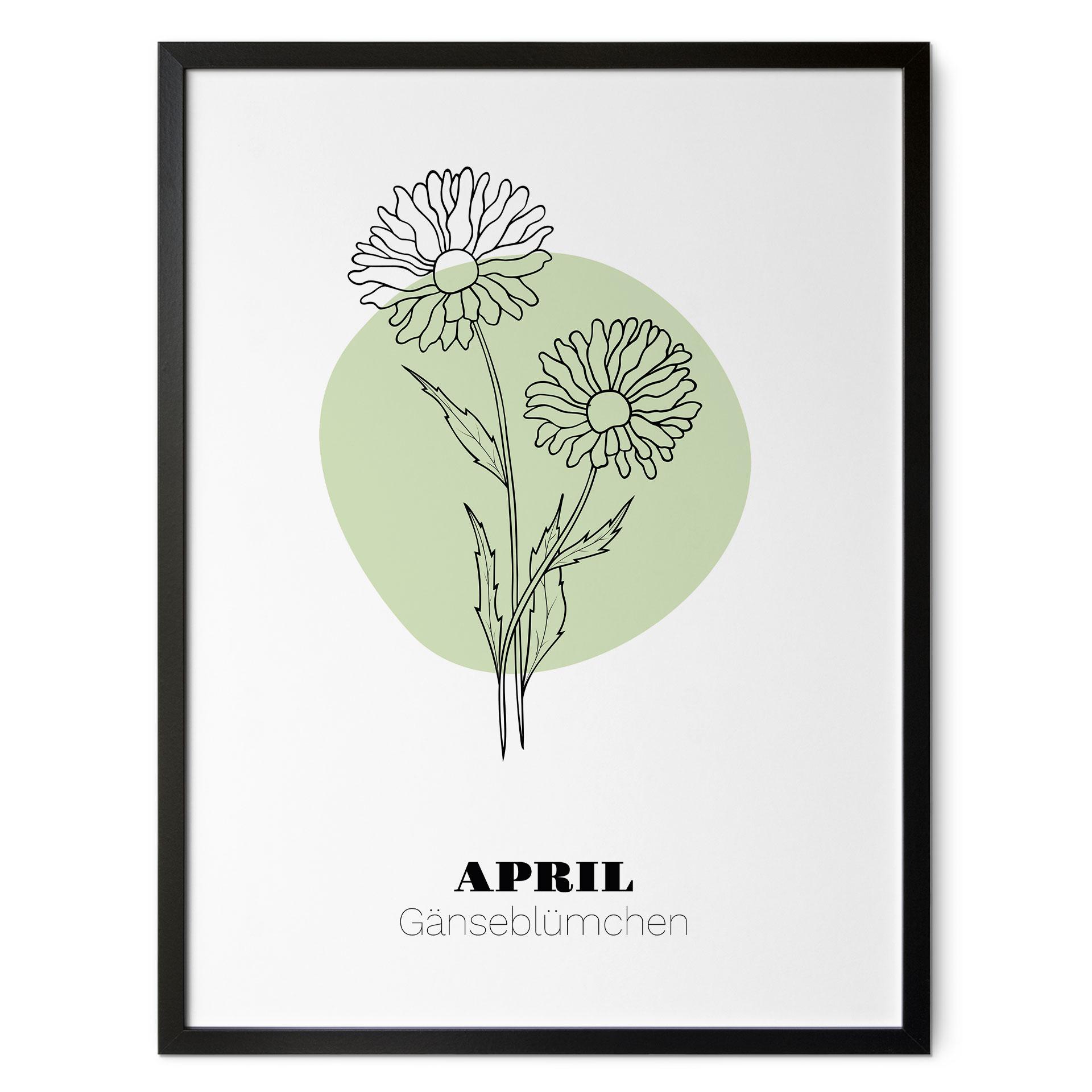 Personalisierbares Poster Monatsblume April