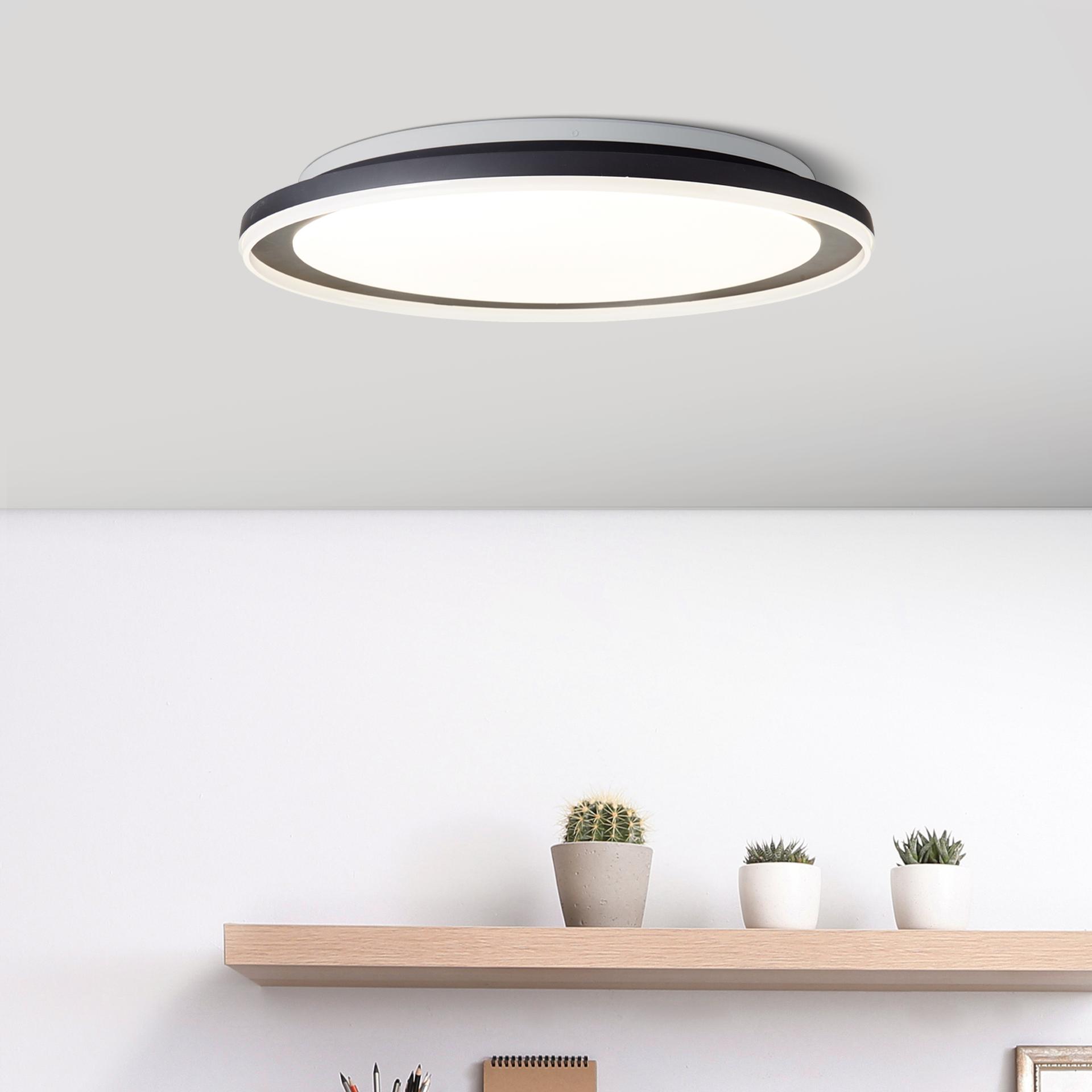 Deckenleuchte Malia, schwarz, 9 x 55 cm, Metall Led-deckenleuchte, dimmbar