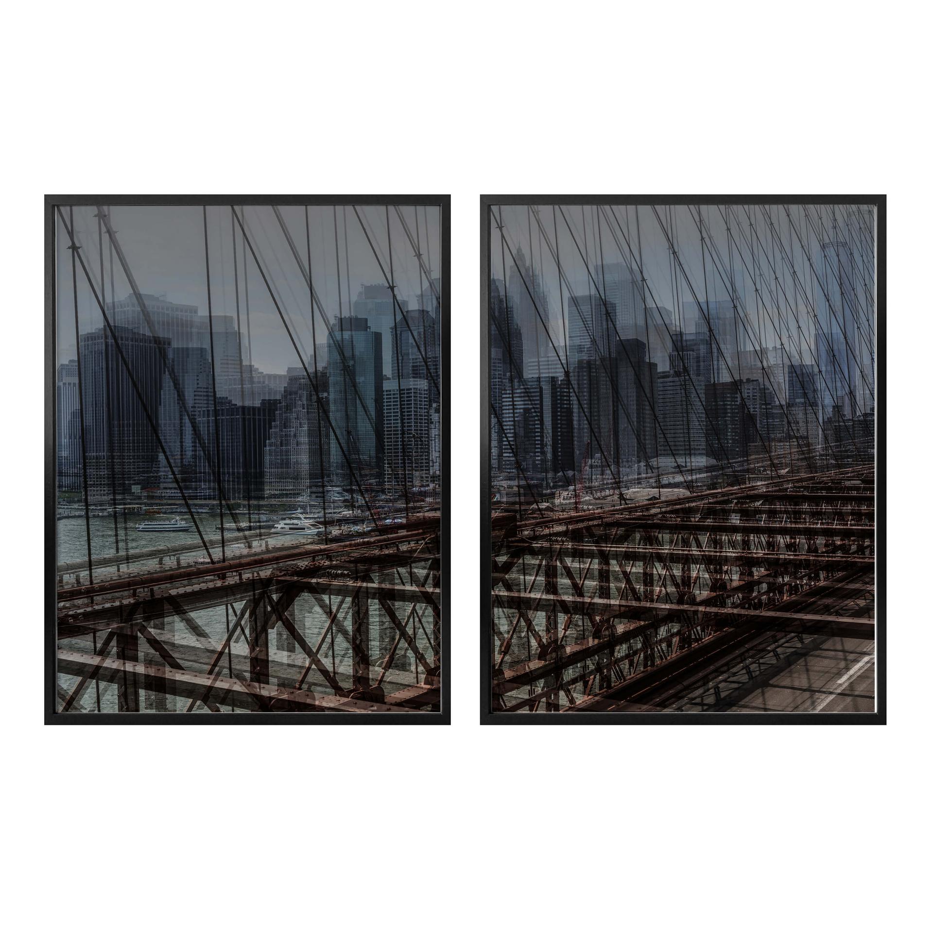 Poster Massimo - New York City (2-teilig) inkl. Bilderrahmen - 50x60 cm