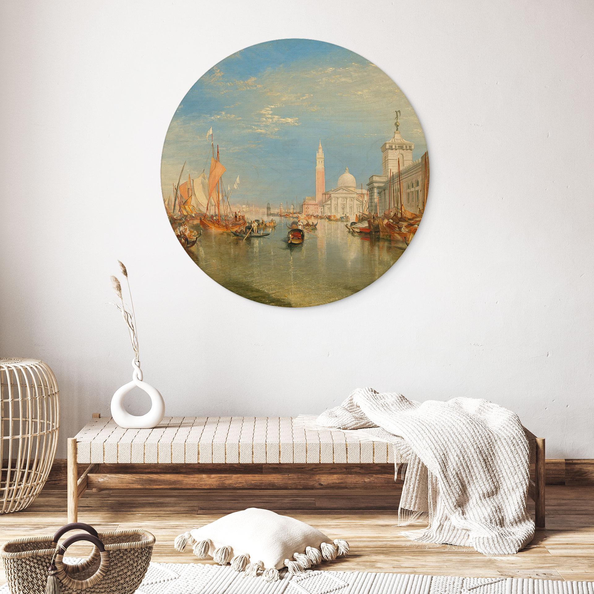 Holzbild Turner - Venedig, Dogana und S. Giorgio Maggiore - Rund