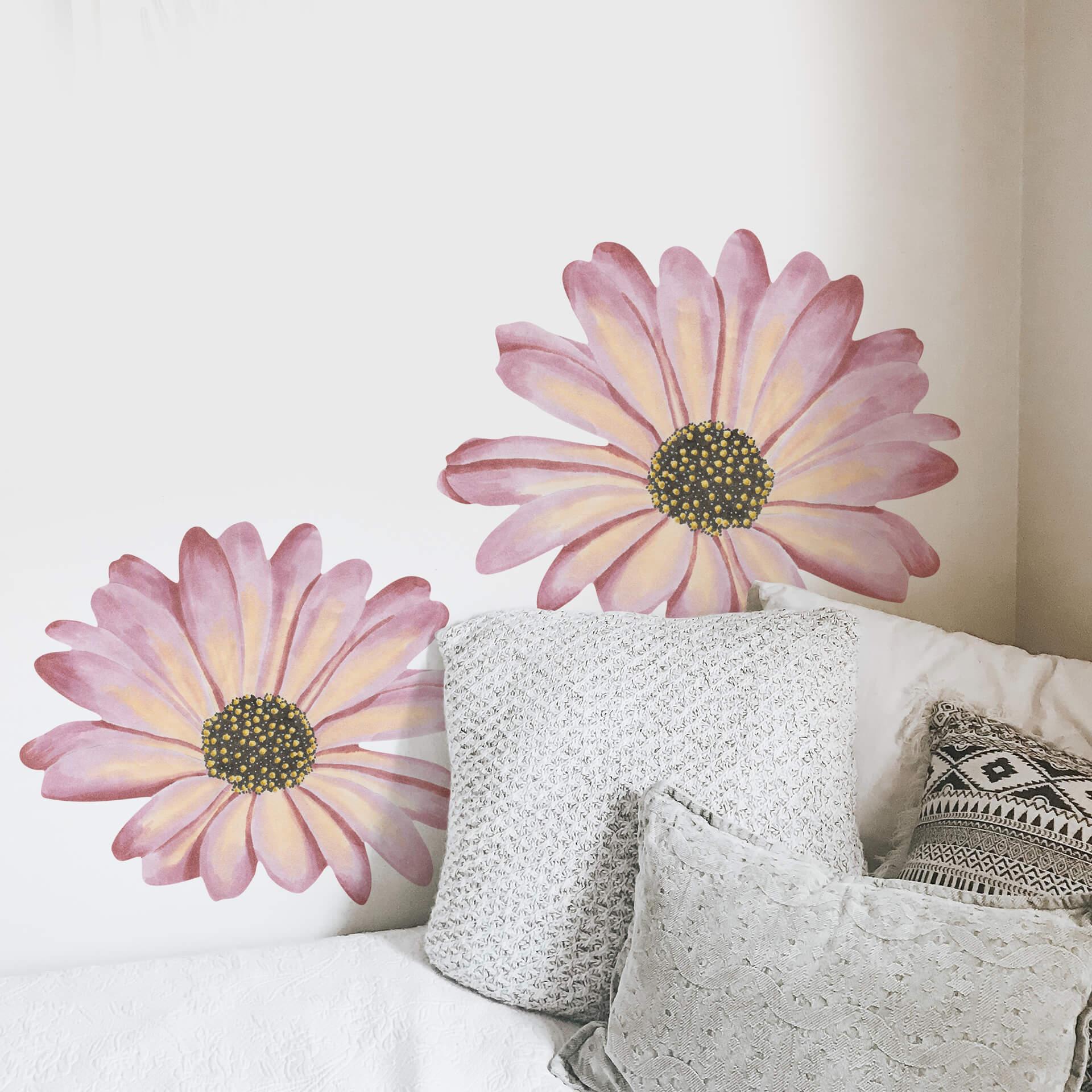 Wandtattoo Bornholmer Margeritenblüte rosé Watercolor