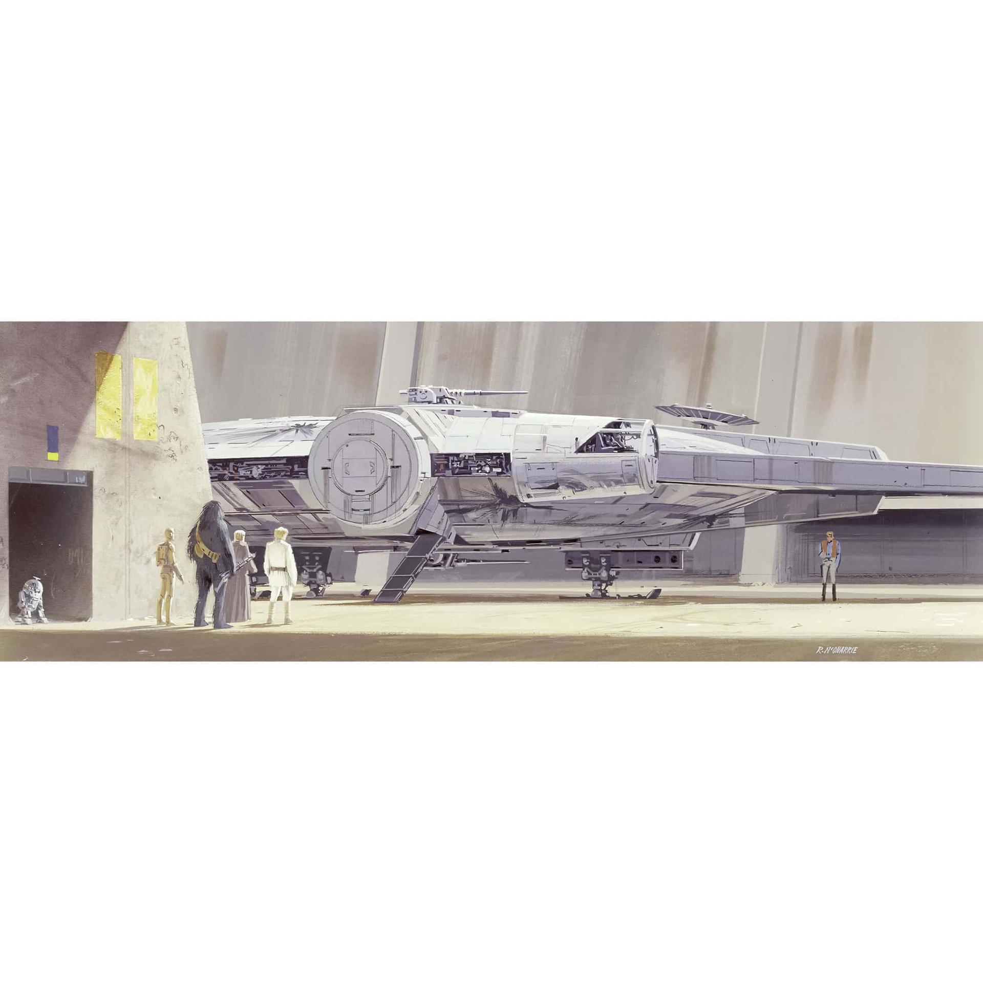 Papier Fototapete - STAR WARS Classic RMQ Millenium Falcon - 368 x 127 cm