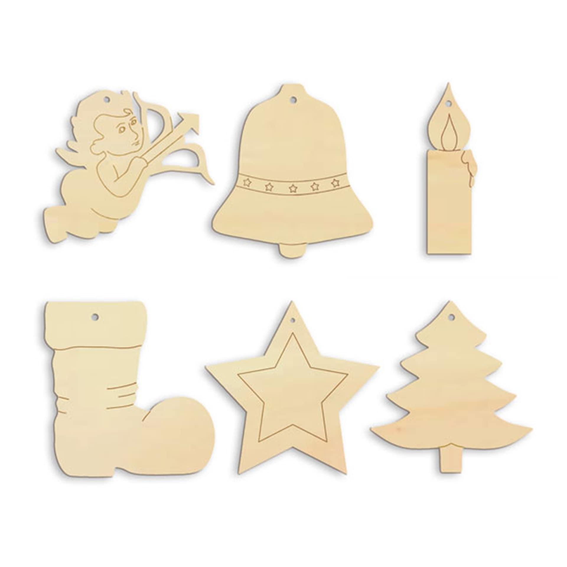 Decori in legno per l’albero (6 pezzi)