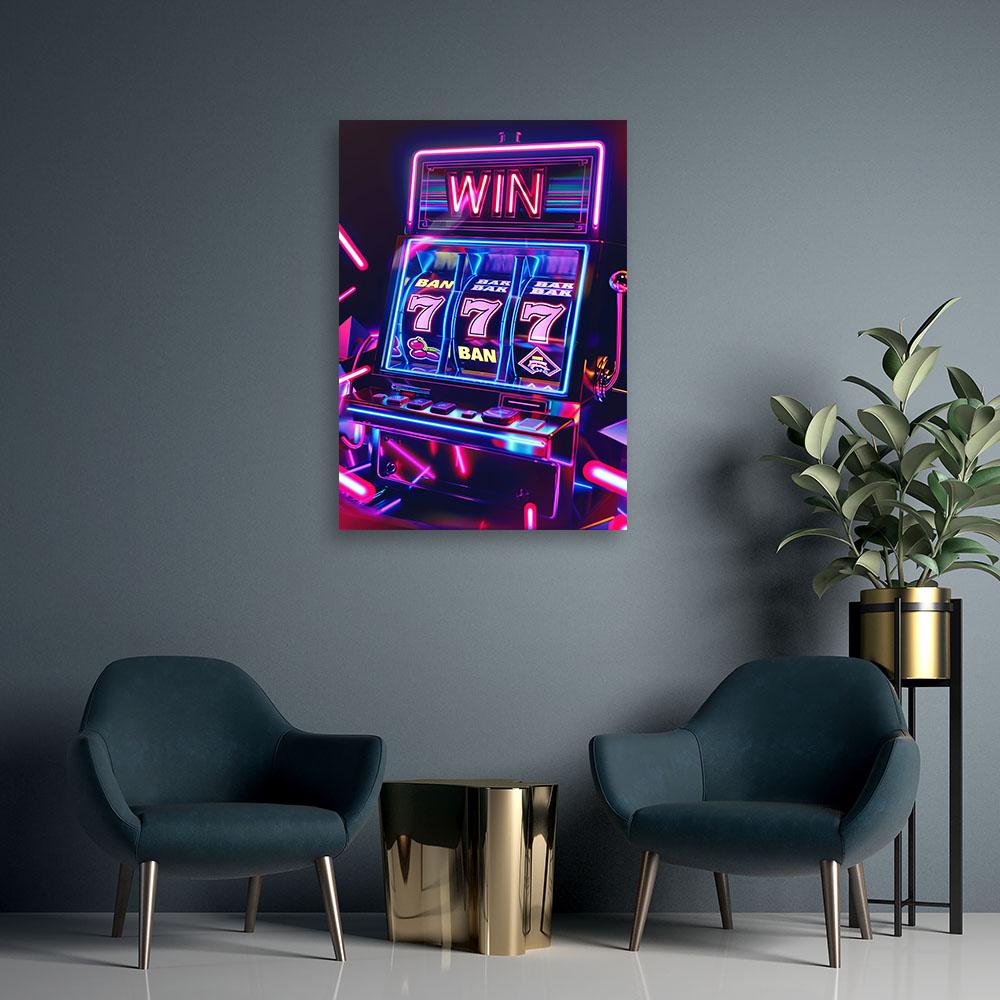 Canvasbillede, Neon spillemaskine