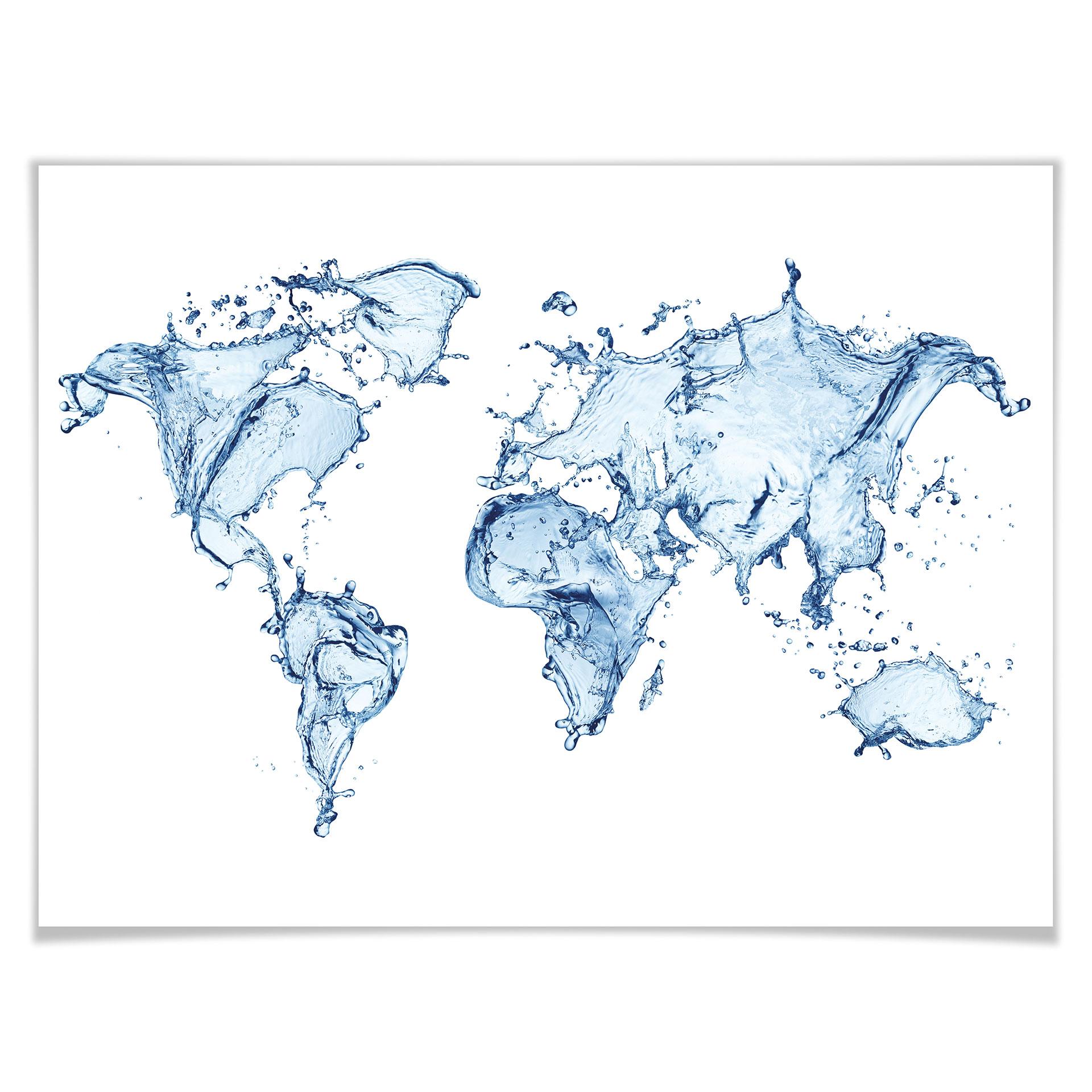 Plakat - Verdenskort - Splashing