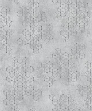 Vliesbehang grafisch modern in grijs