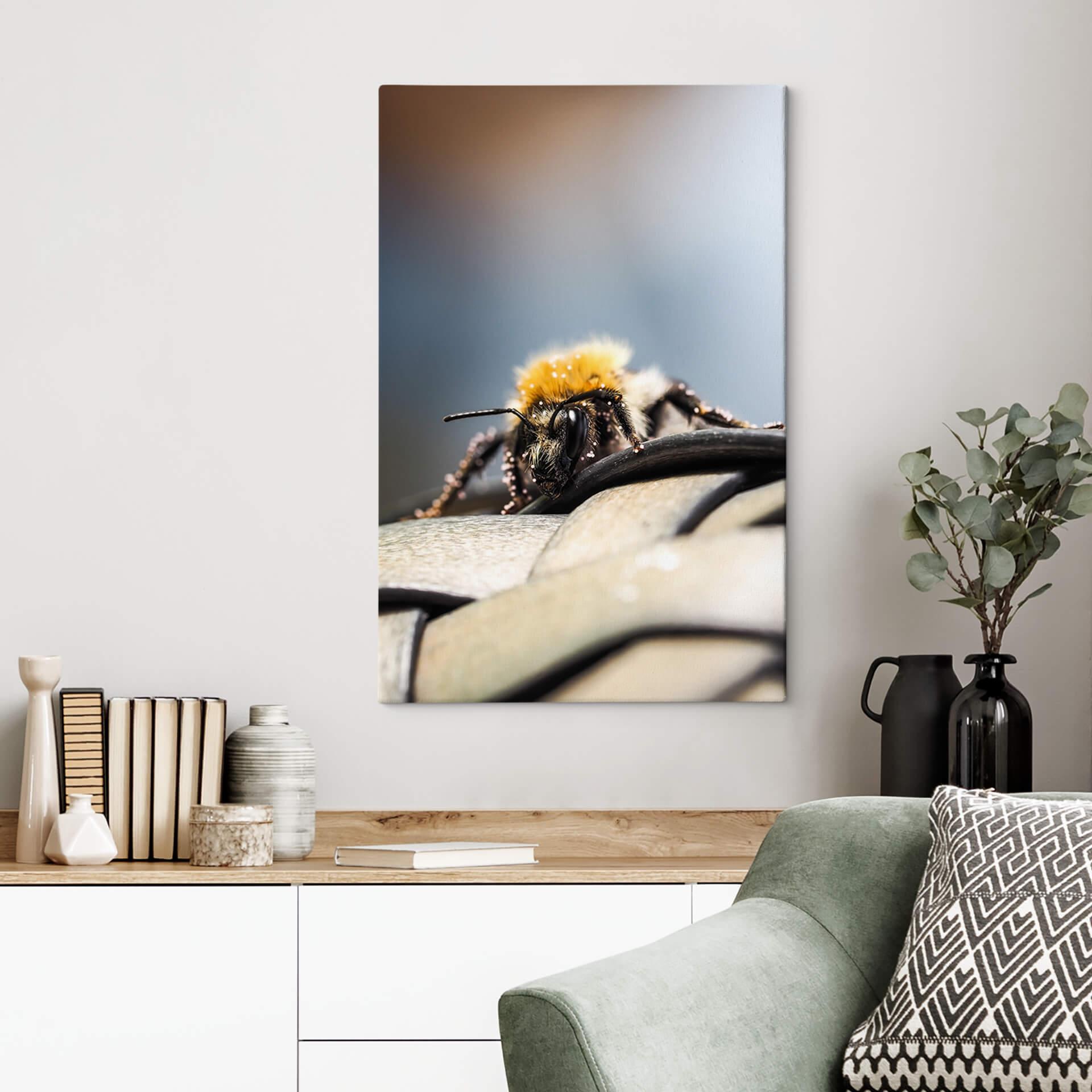 Lienzo Marrón - Macro abeja