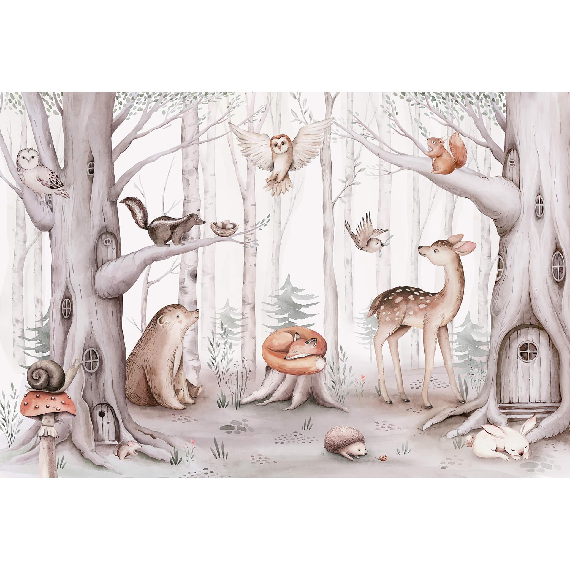 Fotobehang Kvilis - Dieren in het Bos