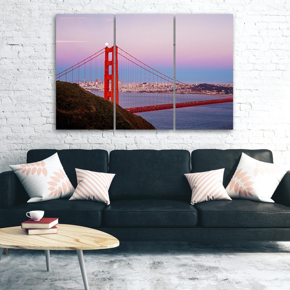 3 stykke lærredstryk, Golden Gate Bridge