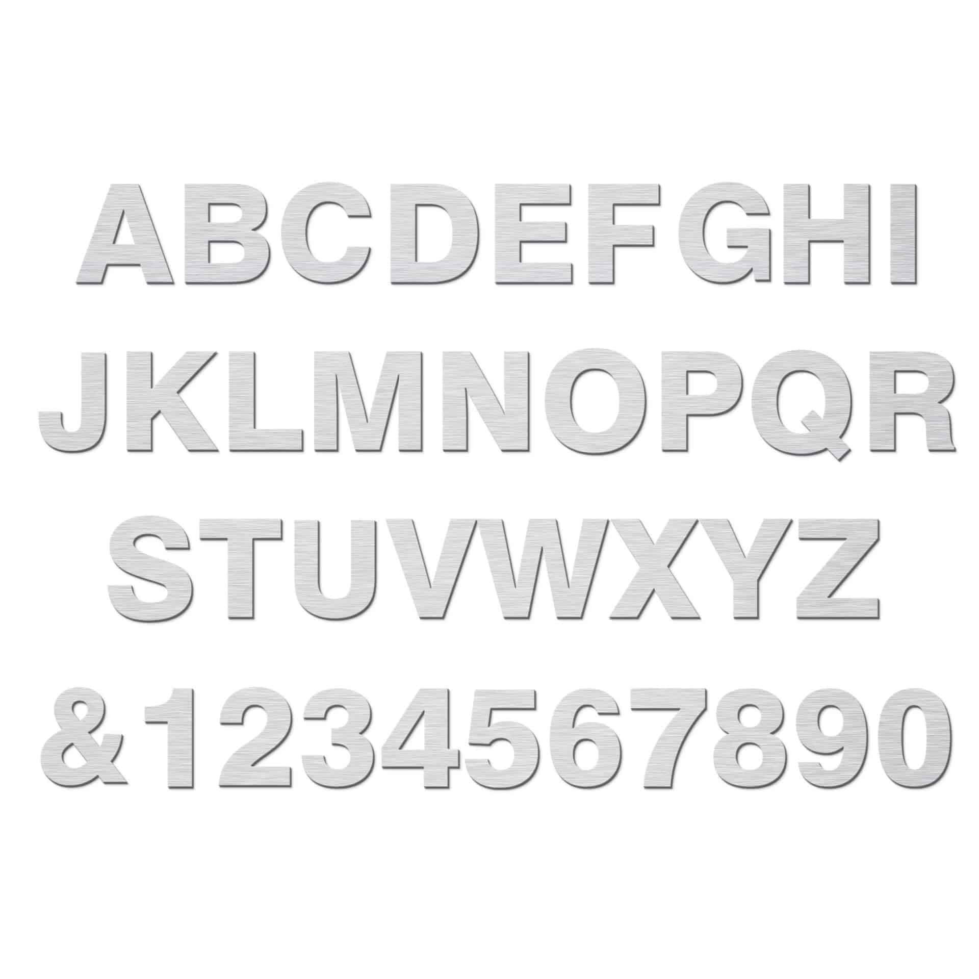 Dekorative bogstaver - Alu-dibond sølv – print på aluminium (Alu-Dibond)