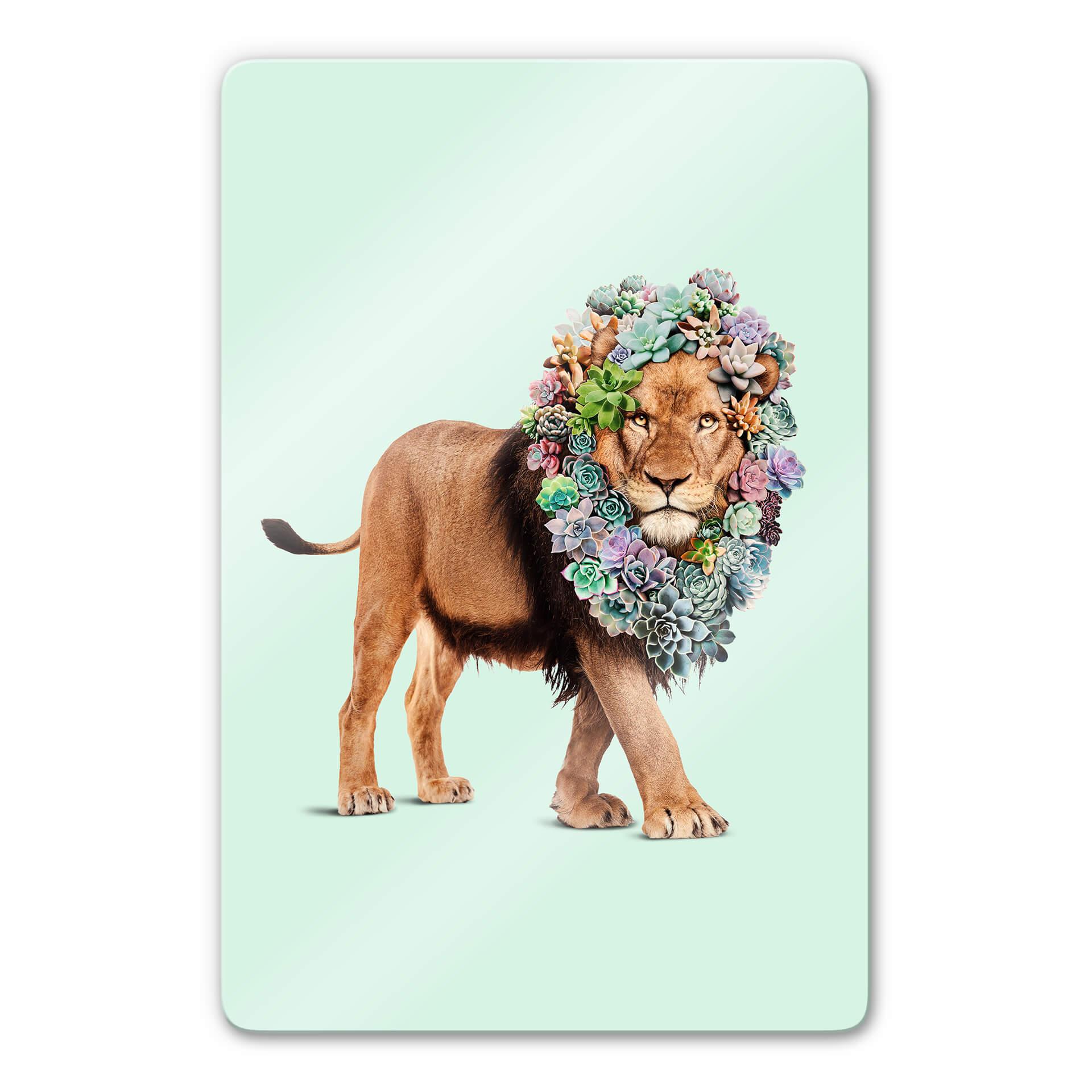 Tableau en verre Loose - Lion succulent
