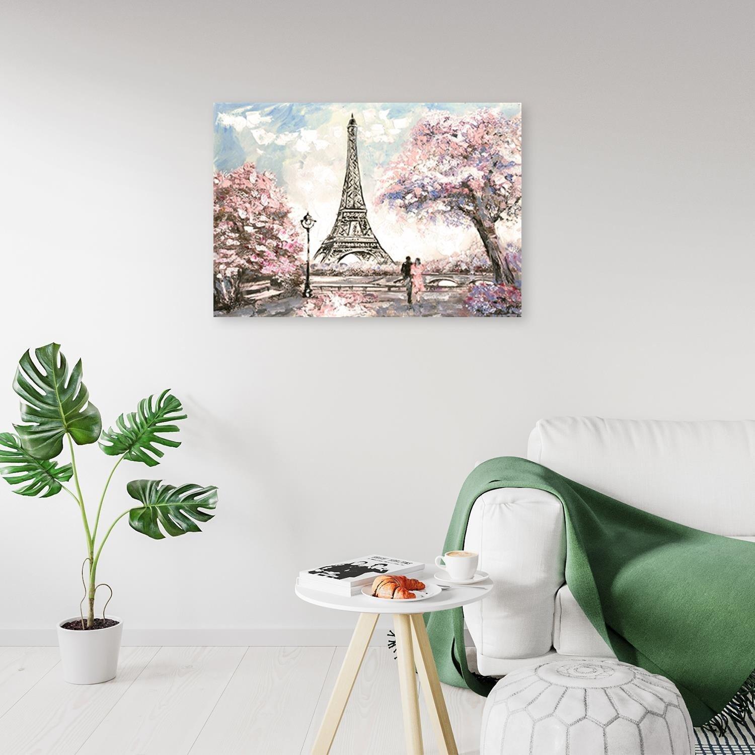 Canvasbillede, Eiffeltårnet i Paris som malet
