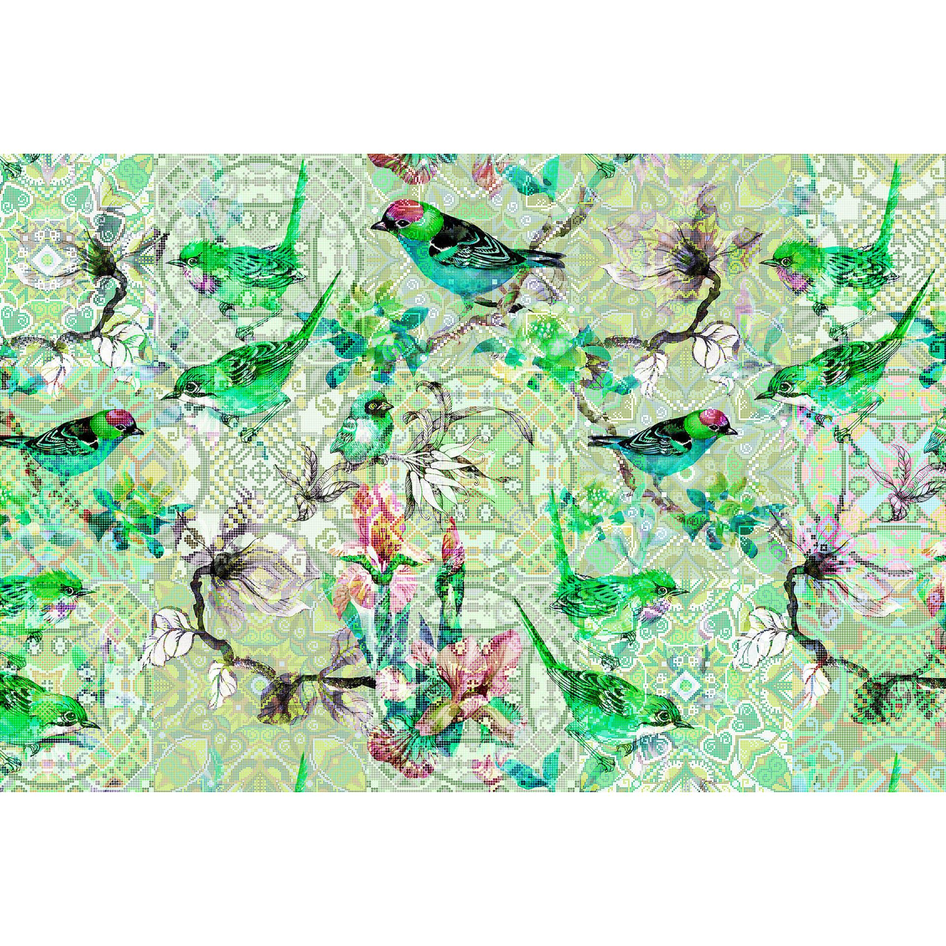 Livingwalls Fotobehang Walls by Patel mosaic birds 1