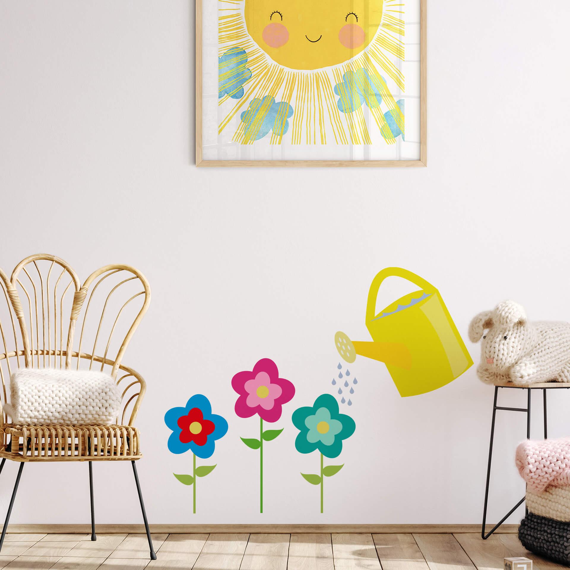 Muursticker Gieter met Bloemen