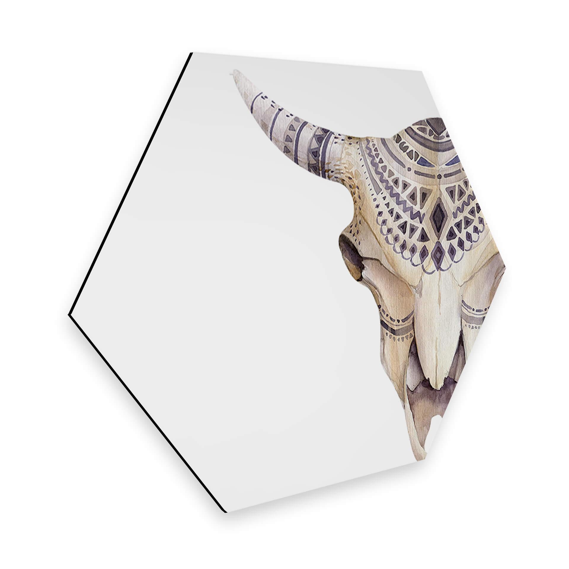 Hexagone - Alu-Dibond Kvilis - Crâne Boho