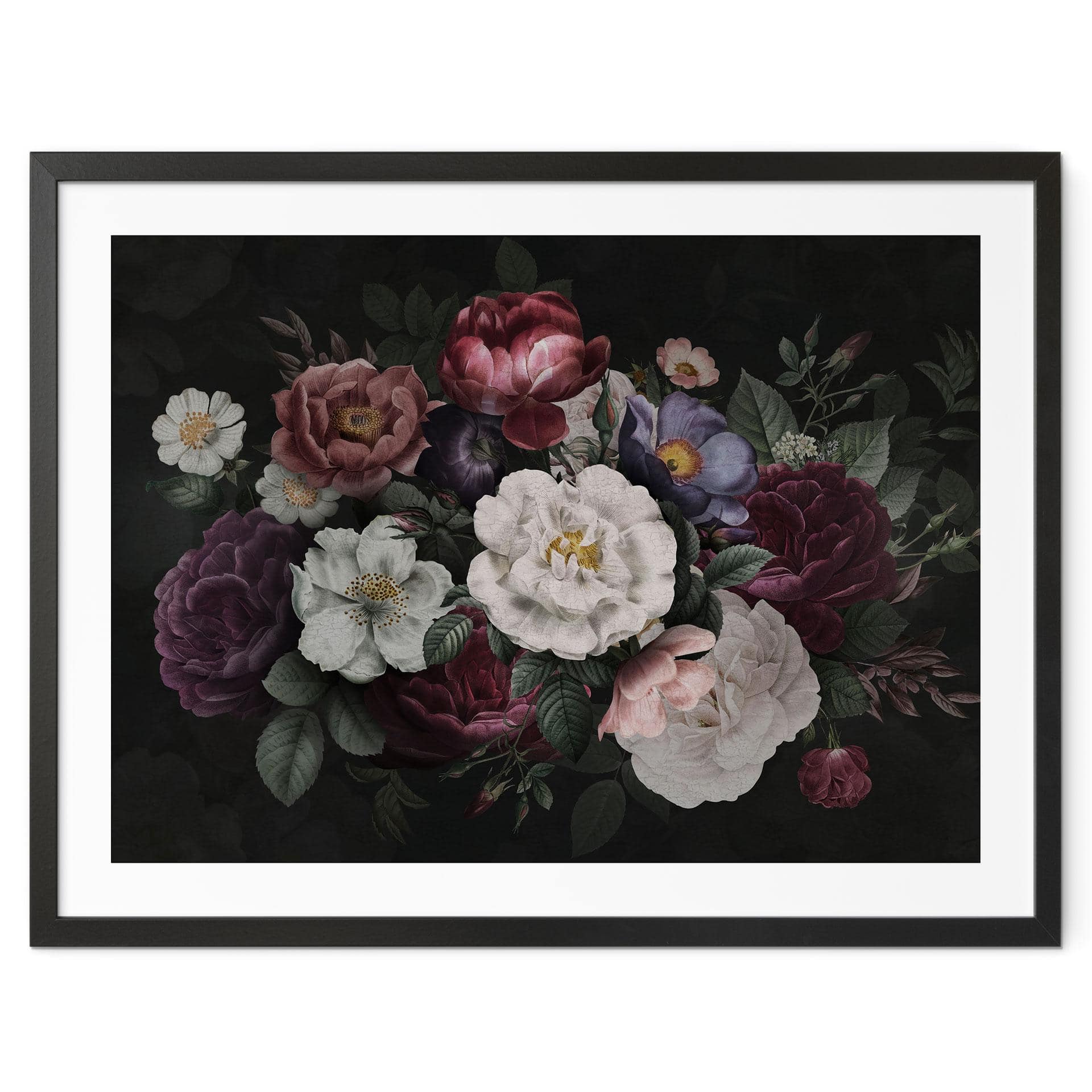Stilleben med blomster på plakat i Redouté-stil - Bloomery Decor