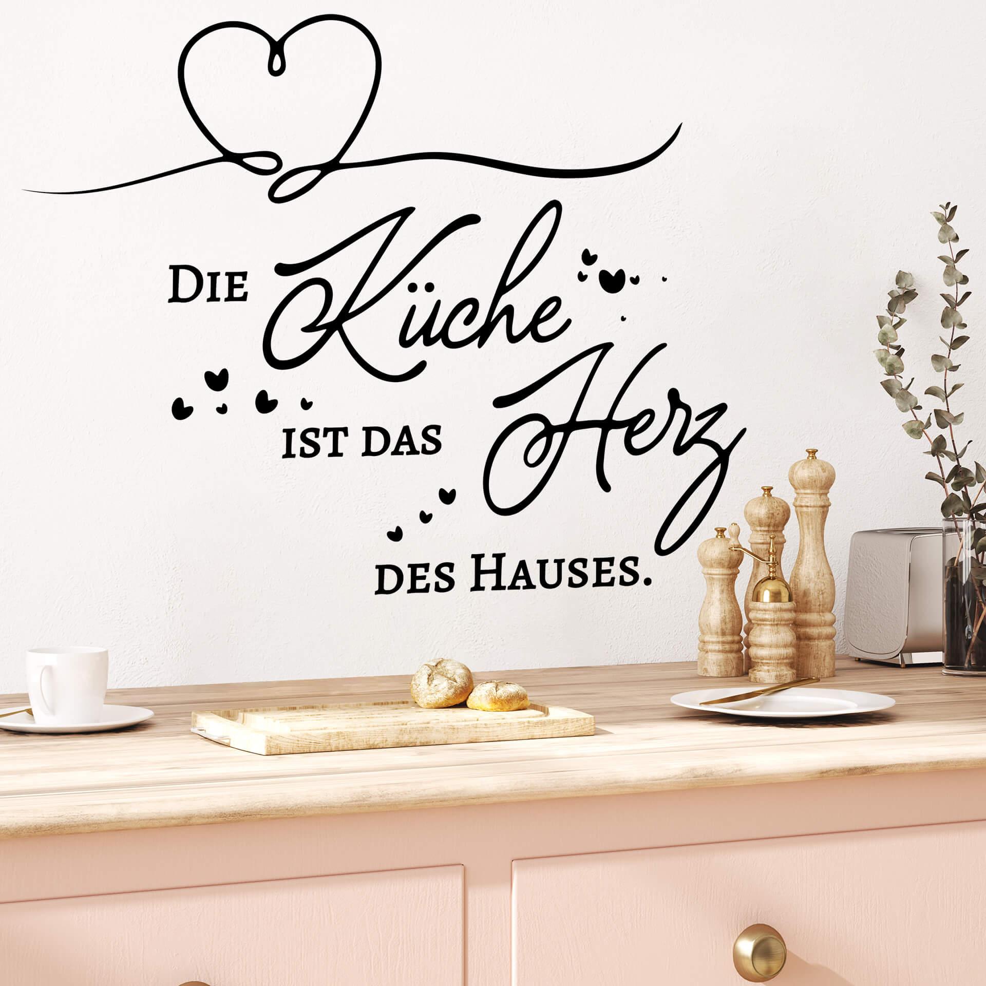 Wandtattoo Die Küche ist das Herz des Hauses