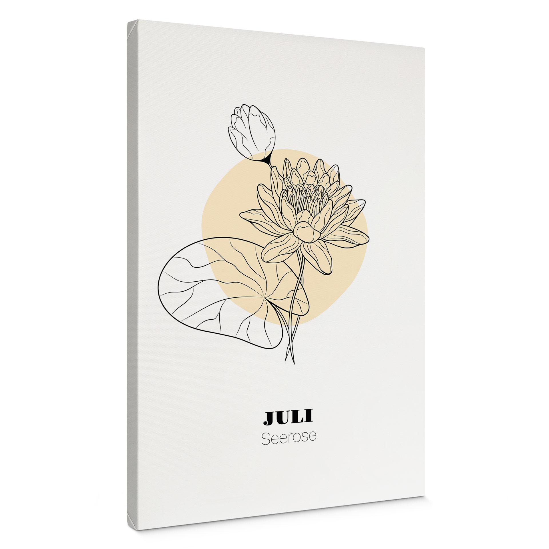 Personalisierbares Leinwandbild Monatsblume Juli