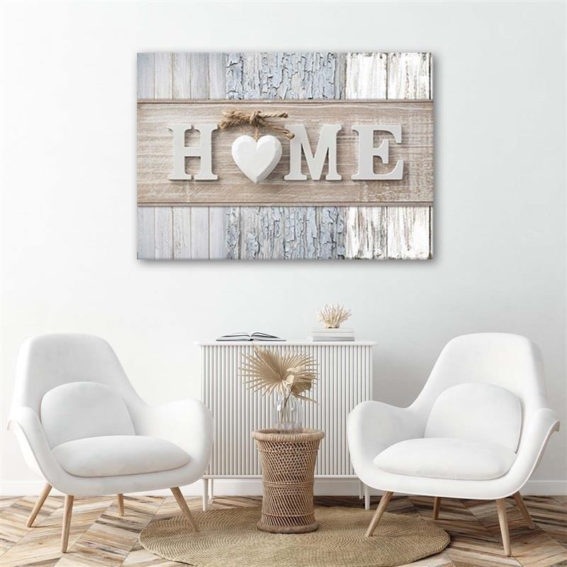 Canvasbillede, Hjem hjerte Shabby Chic