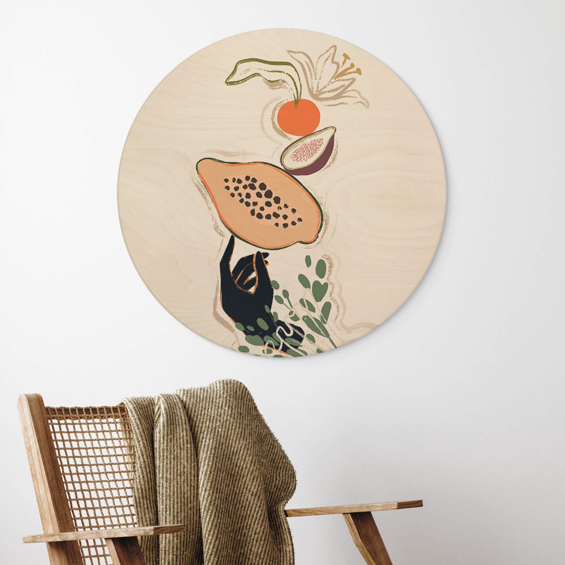 Væg cirkel træ Arty Guava - Papaya Balance