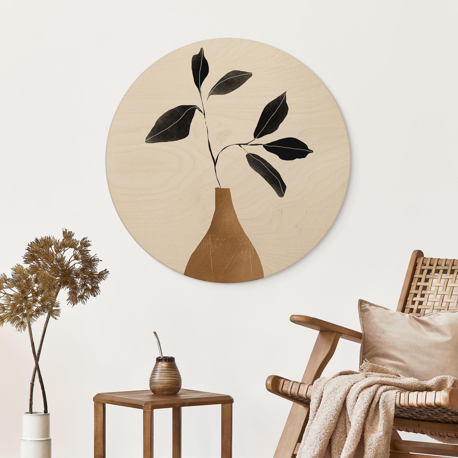 Billede af træ i gylden vase - ThingDesign - Round