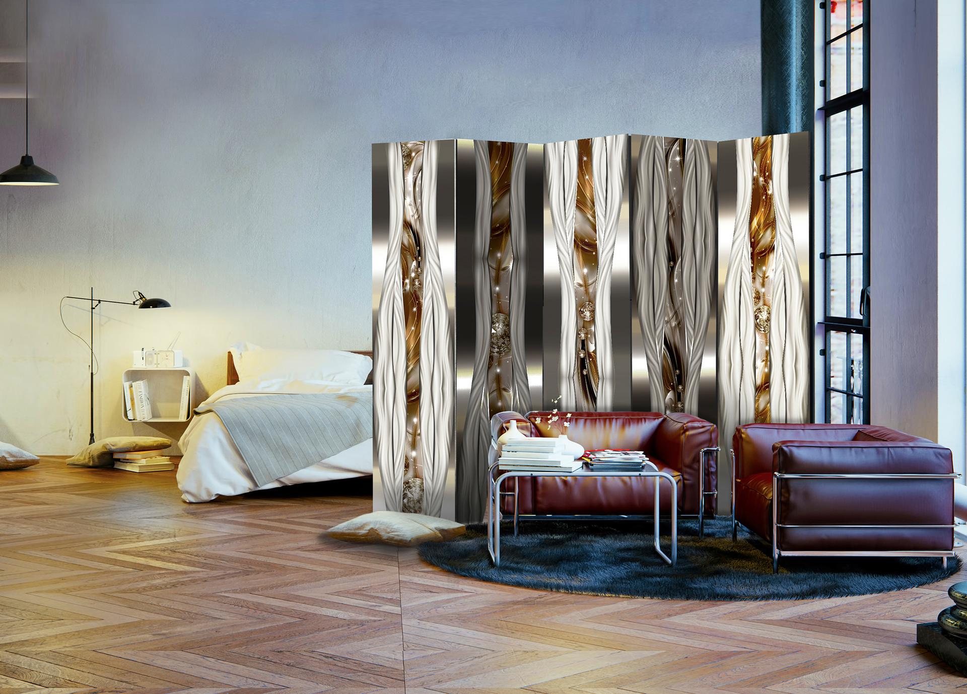 Schermo divisorio - Espressione artistica, 5 pezzi - 225x172 cm