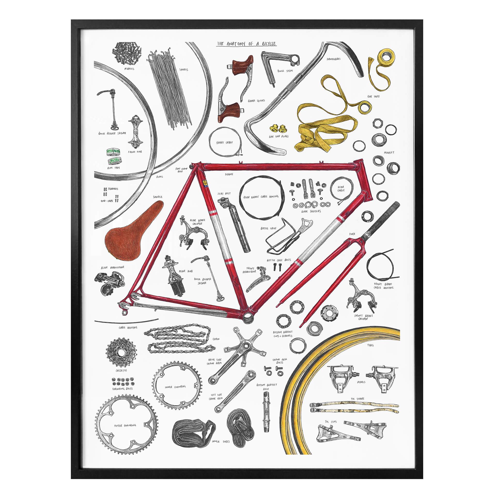 Poster Sparshott - En cykels uppbyggnad