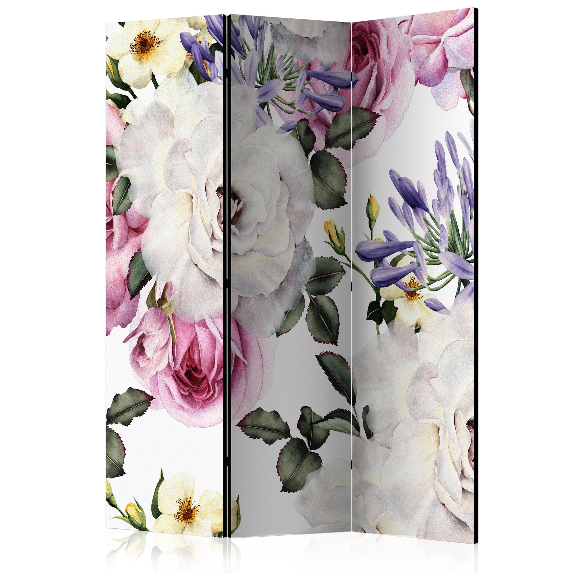 Skærmvæg - blomstereng, 3-delt