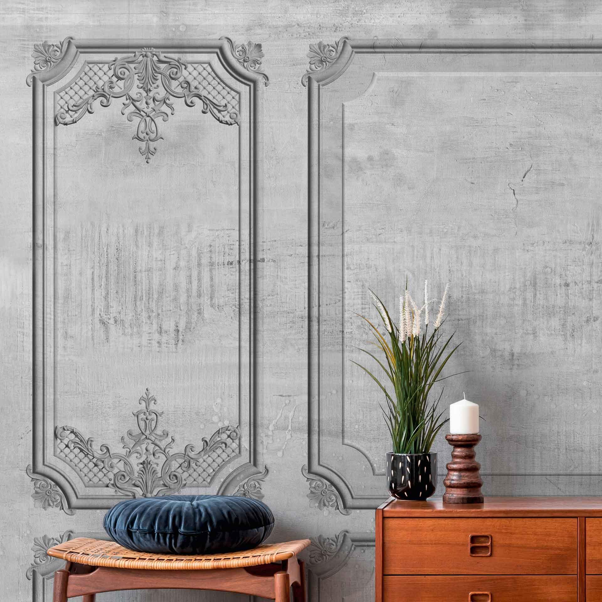 Architecture WallPaneling1 tapet i grå - non-woven tapet Designwalls 2 - 2,55 x 3,5 m