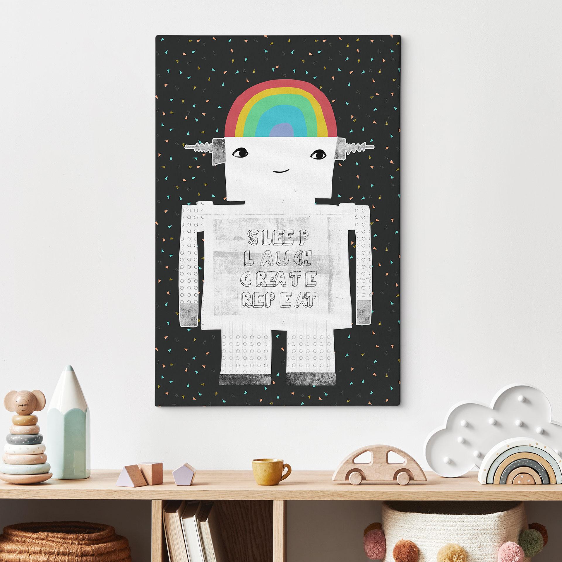 Obraz na płótnie tęczowy robot Sleep Laugh Create - Treechild