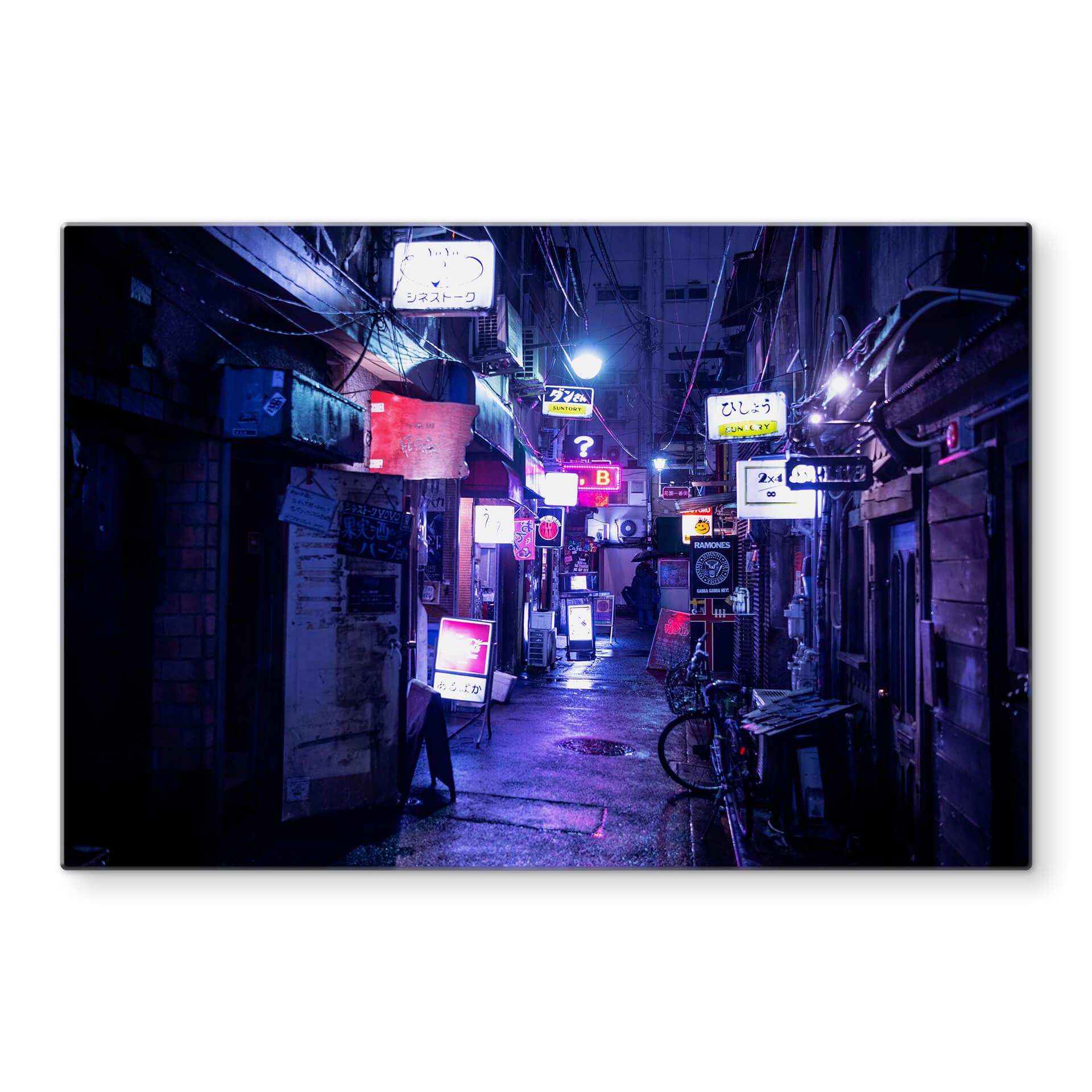 Glasschilderij Hugonnard - Night in Japan