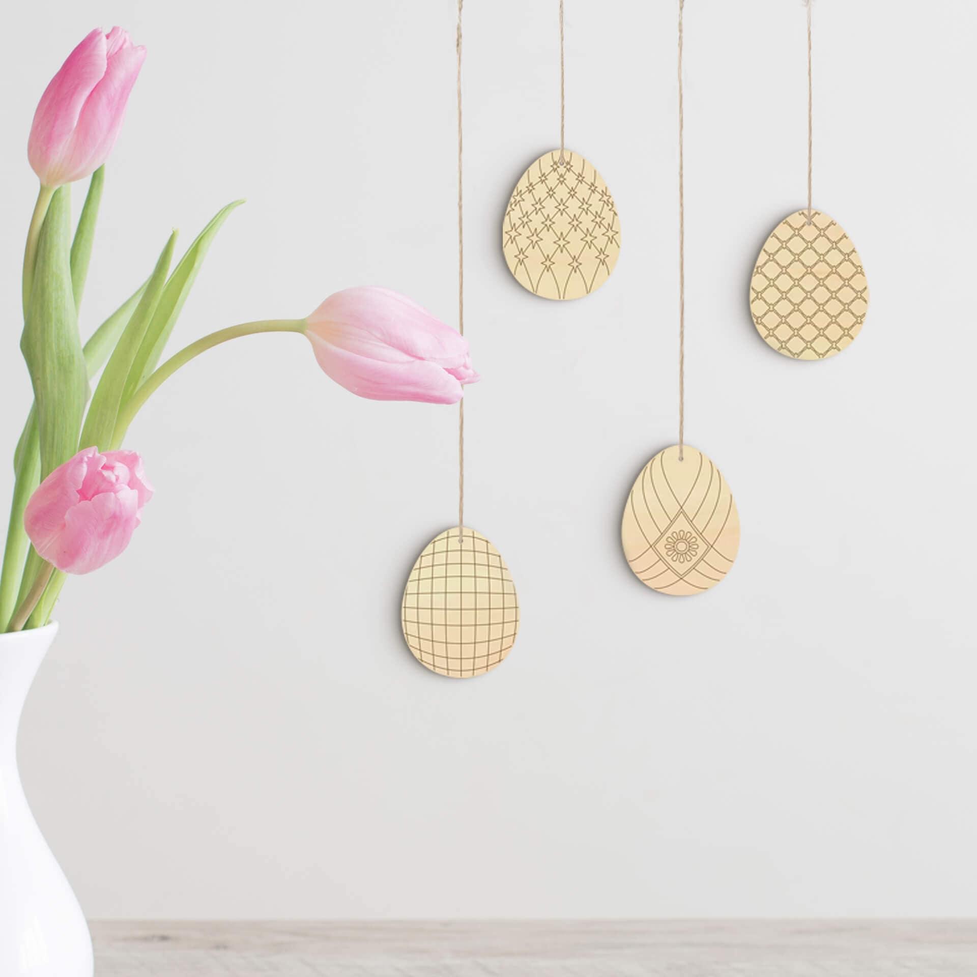 Decoración para árbol Huevos de Pascua 2 (4 piezas) con colgador