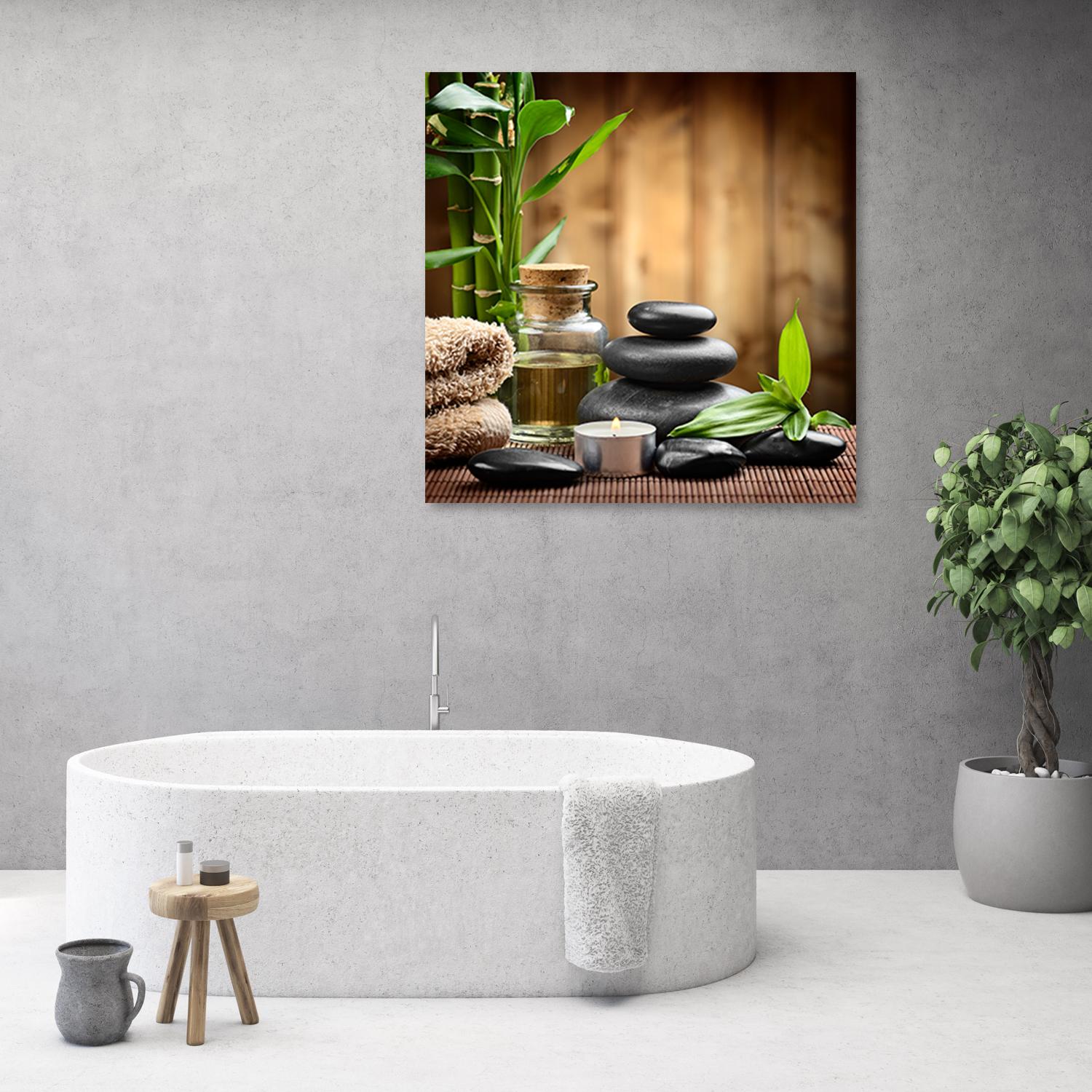 Canvasbillede, bambus orkidéblomster Zen