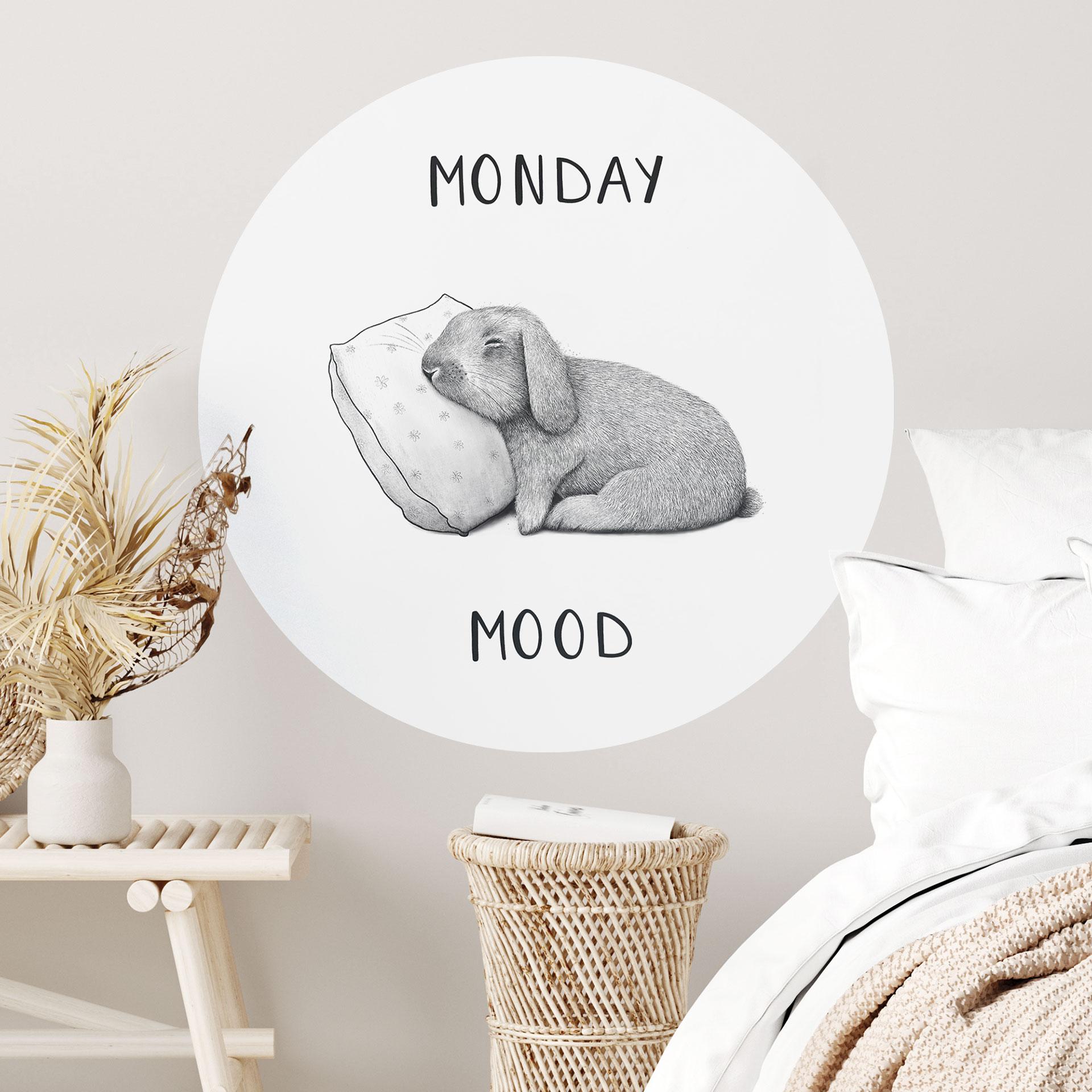 Wallsticker mandagshumør - Kanin mandag morgen - Korenkova - Runde