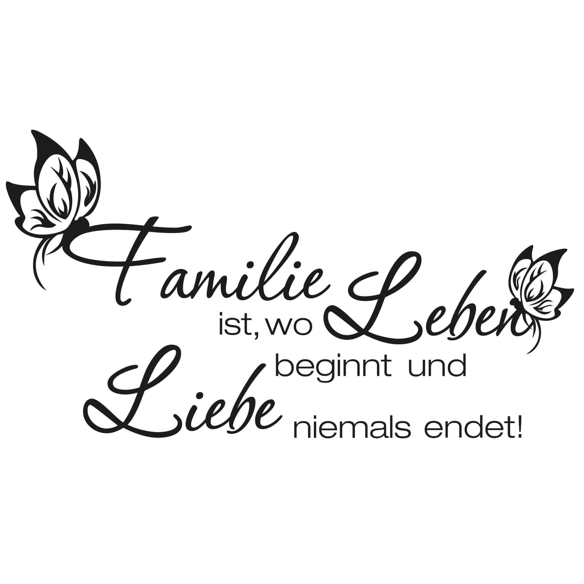 Wandtattoo Familie ist wo Leben beginnt...
