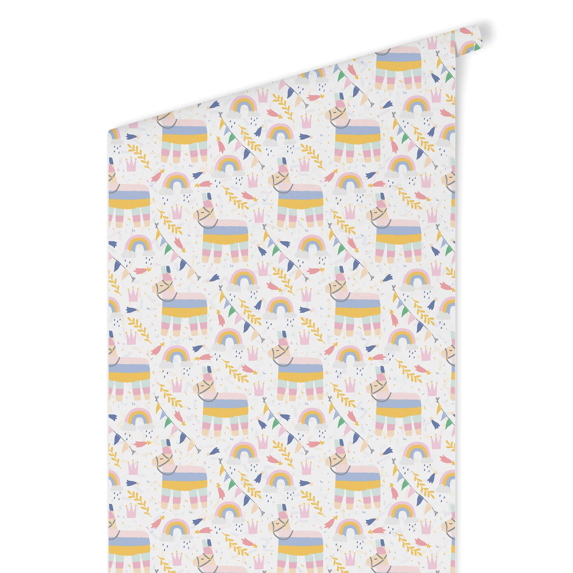 Patroonbehang – Regenbooglama’s