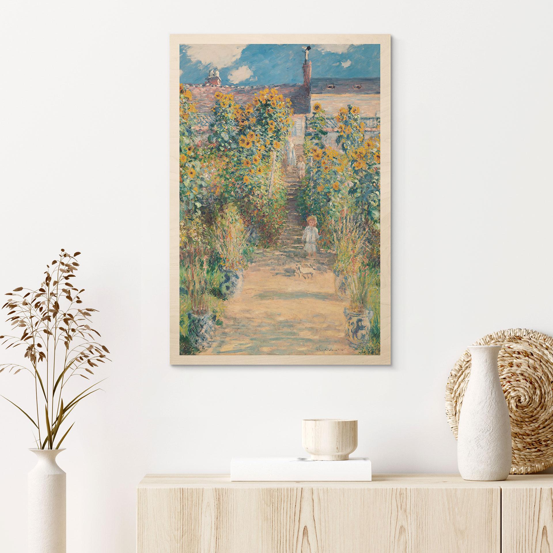 Holzbild Monet - Der Garten Monets in Vétheuil