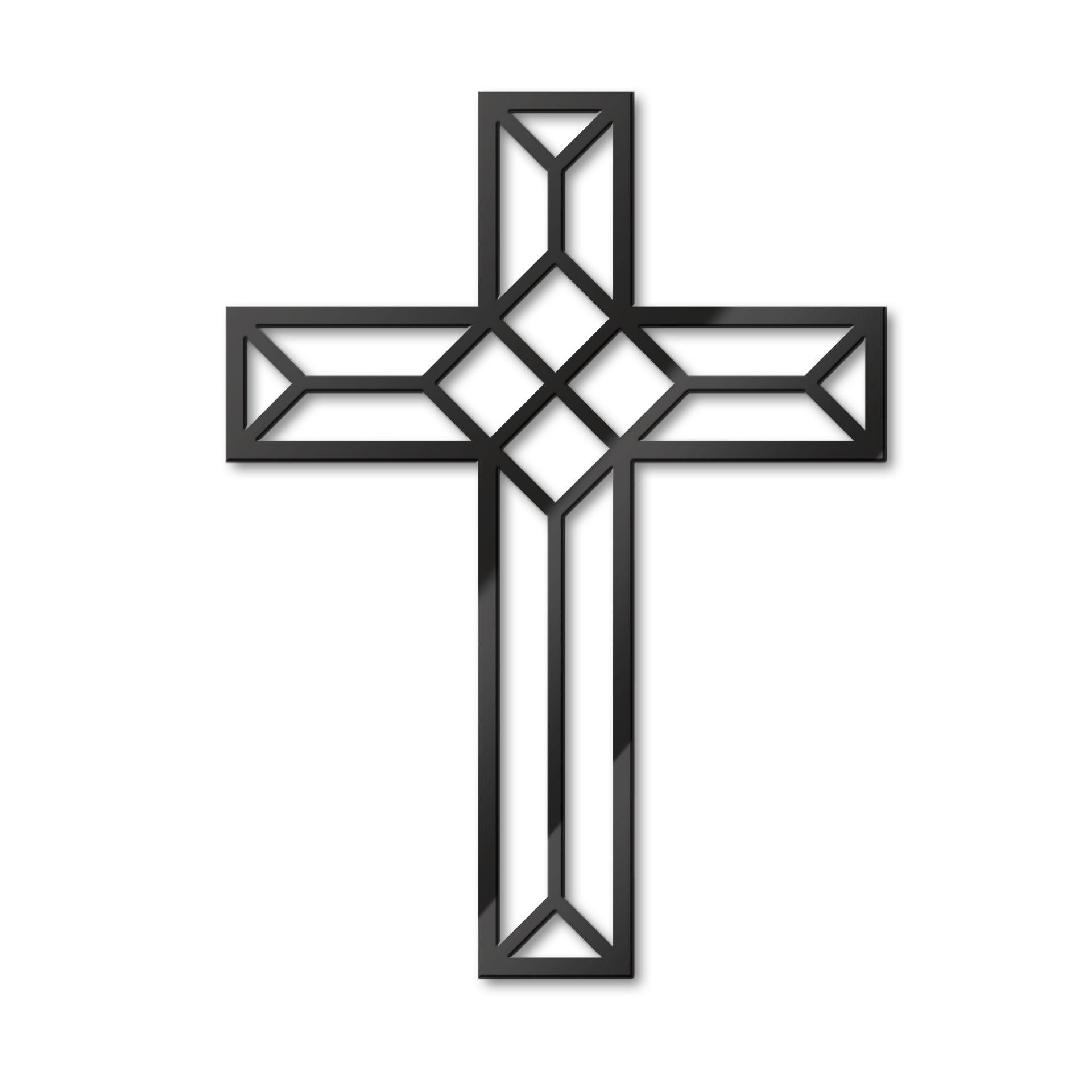 Cruz de origami con decoración acrílica