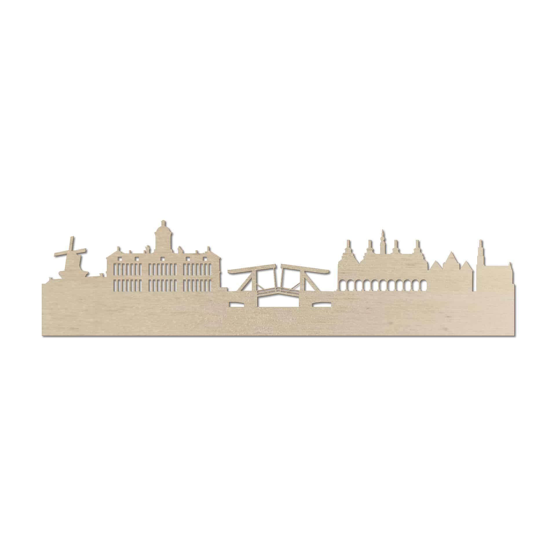 Chapa de madera de álamo artística - Skyline Amsterdam